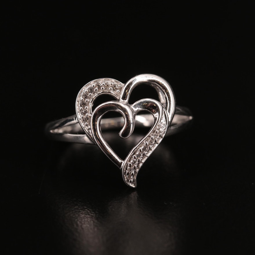 Sterling Silver Sapphire Heart Ring