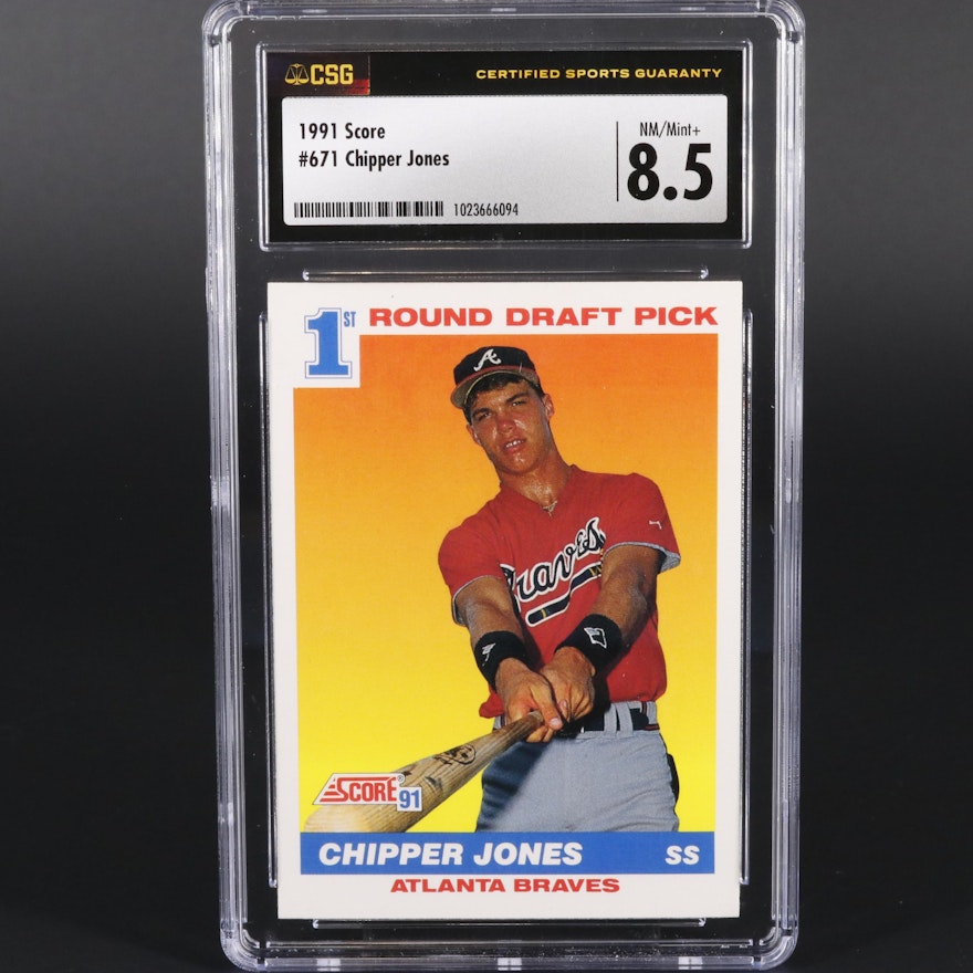 1991 Score Chipper Jones CSG 8.5 Baseball Card