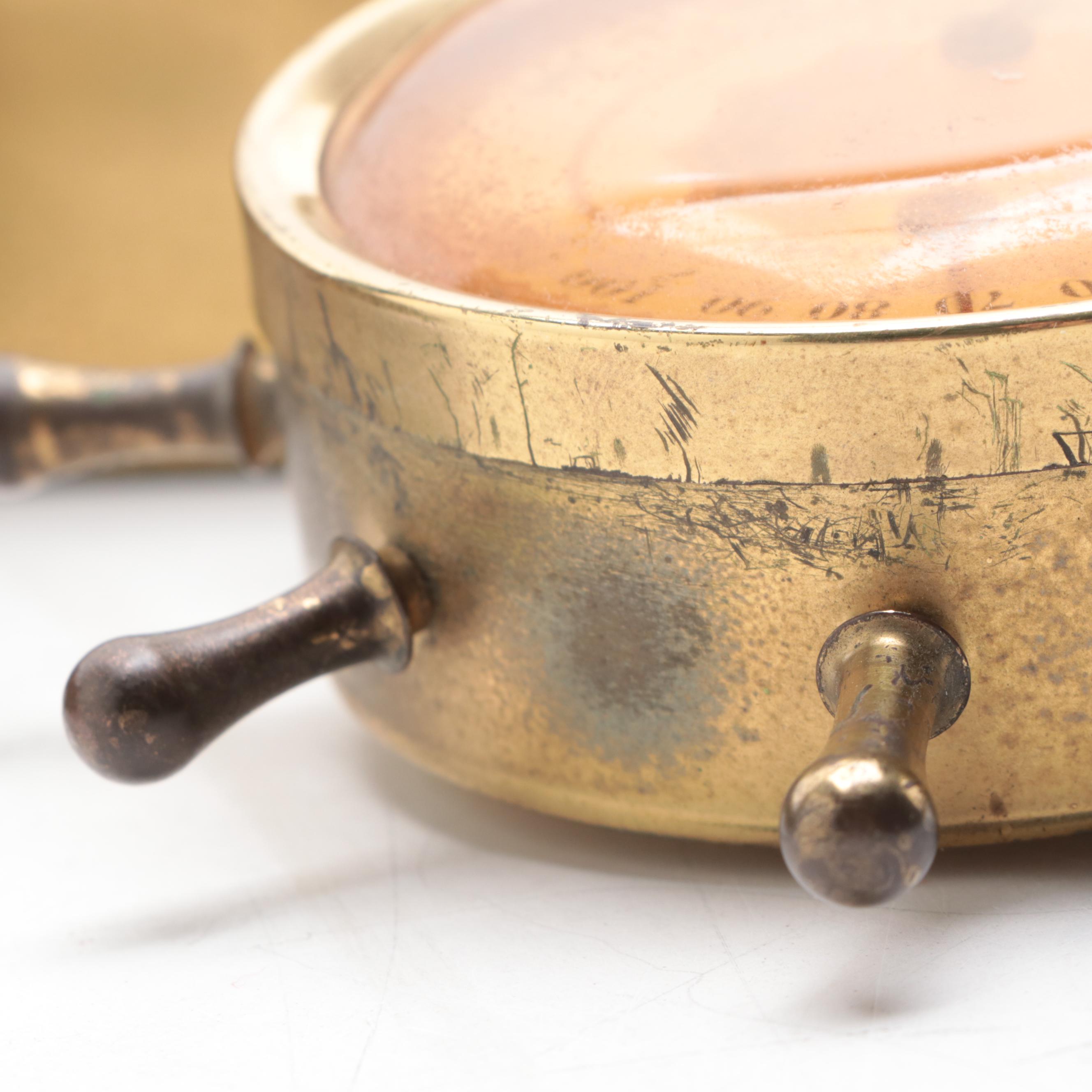 Swift & Andersen Brass Combination ThermometerBarometer, Mid20th