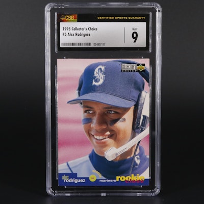 1995 Upper Deck Collectors Choice Alex Rodriguez #5 CSG Mint 9 Baseball Card