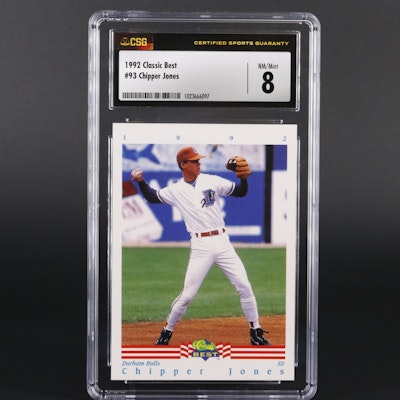 1992 Classic Best Chipper Jones #93 Graded CSG Mint 8 Baseball Card