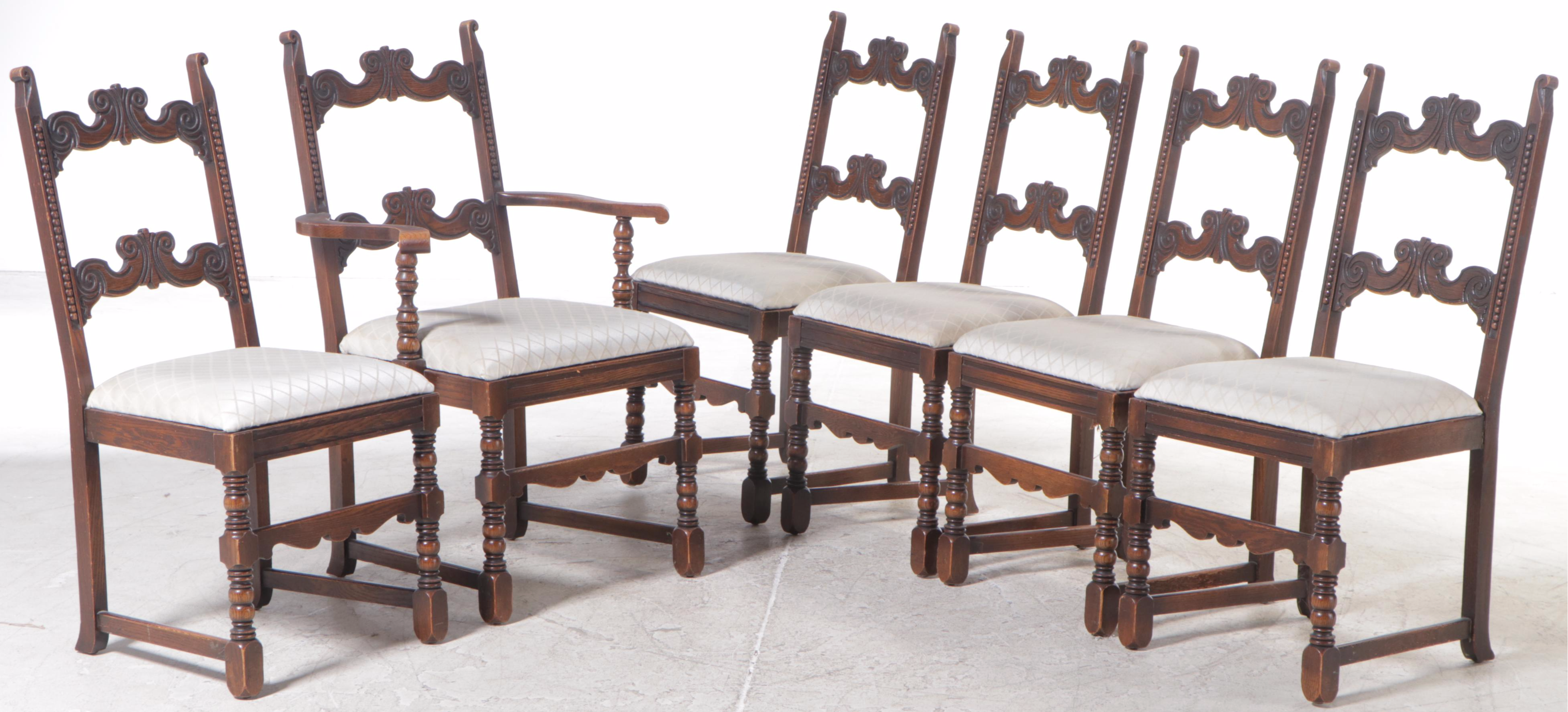 Jacobean Style Oak Dining Set, 1930s EBTH
