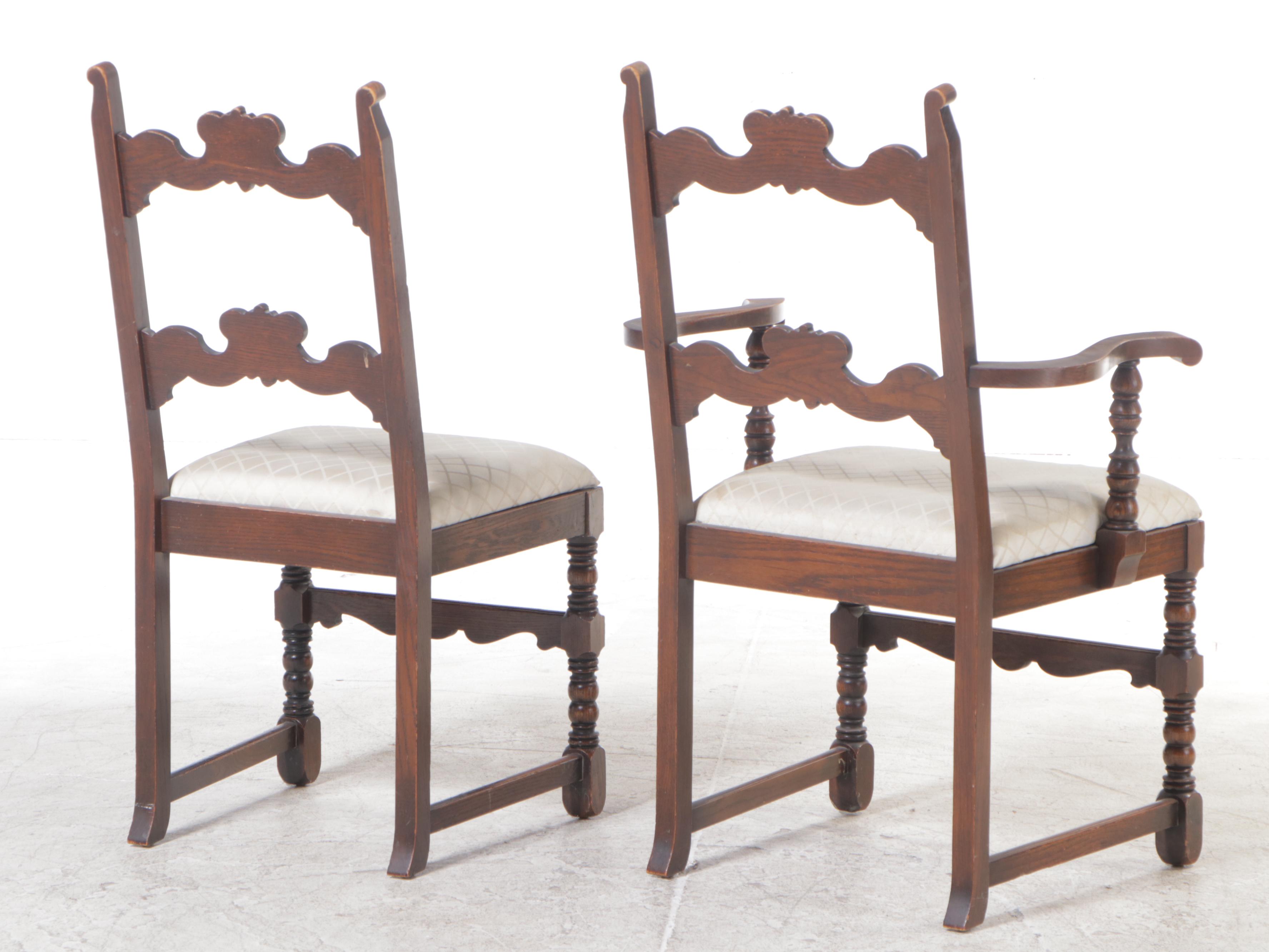 Jacobean Style Oak Dining Set, 1930s EBTH