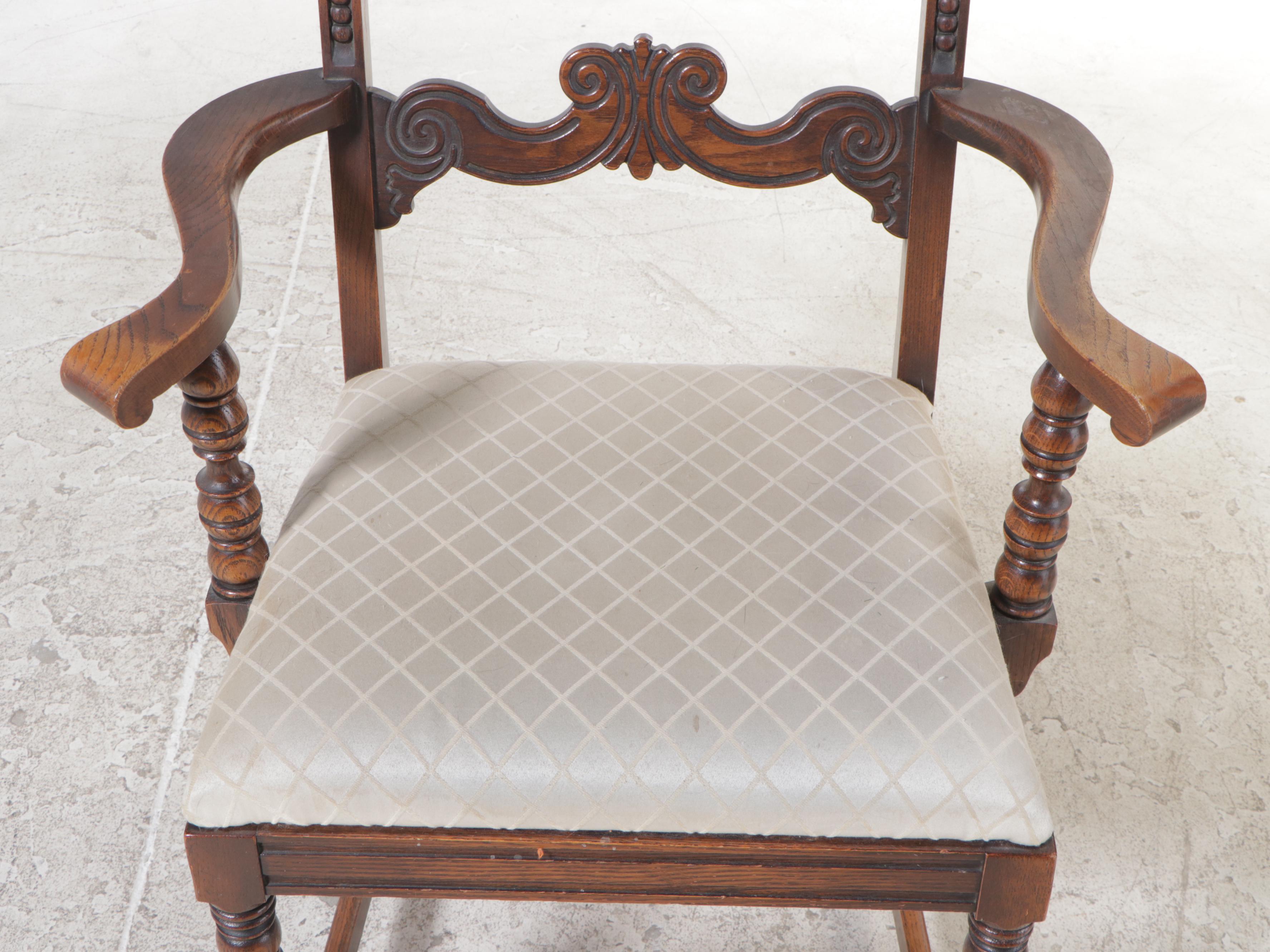 Jacobean Style Oak Dining Set, 1930s EBTH