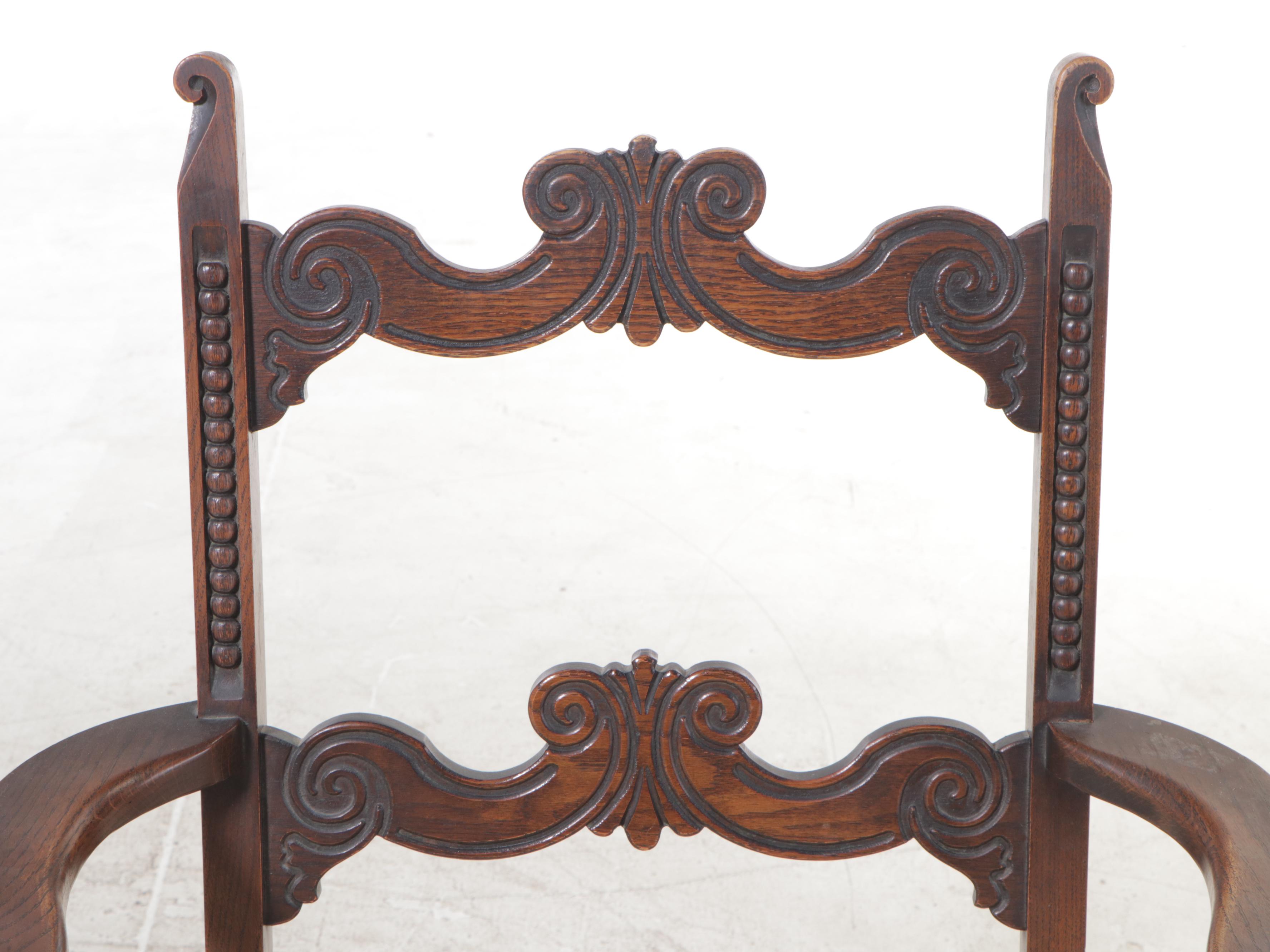 Jacobean Style Oak Dining Set, 1930s EBTH