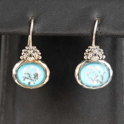 Michael Dawkins Sterling Quartz and Faux Turquoise Doublet Earrings