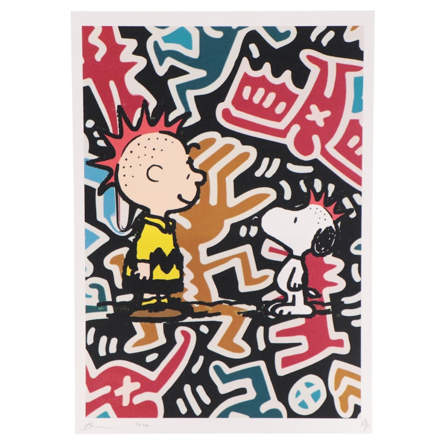 Death NYC Pop Art Graphic Print Featuring Charlie Brown and Snoopy, 2020