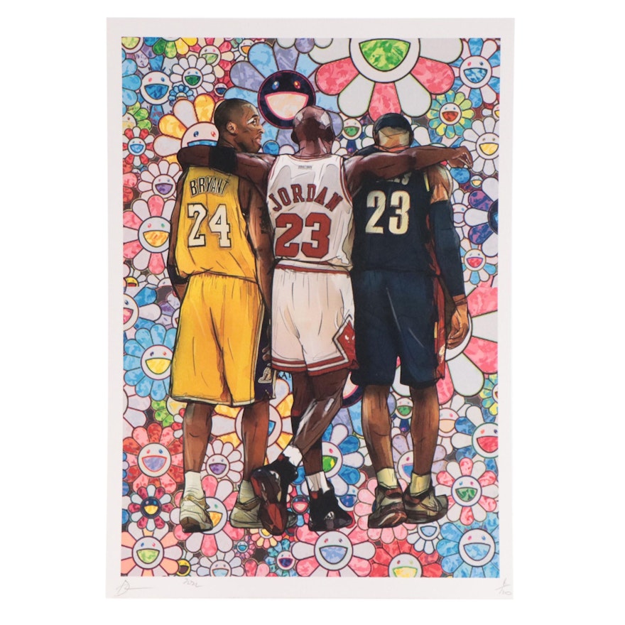 Death NYC Pop Art Graphic Print Featuring Jordan, Bryant, and James, 2022