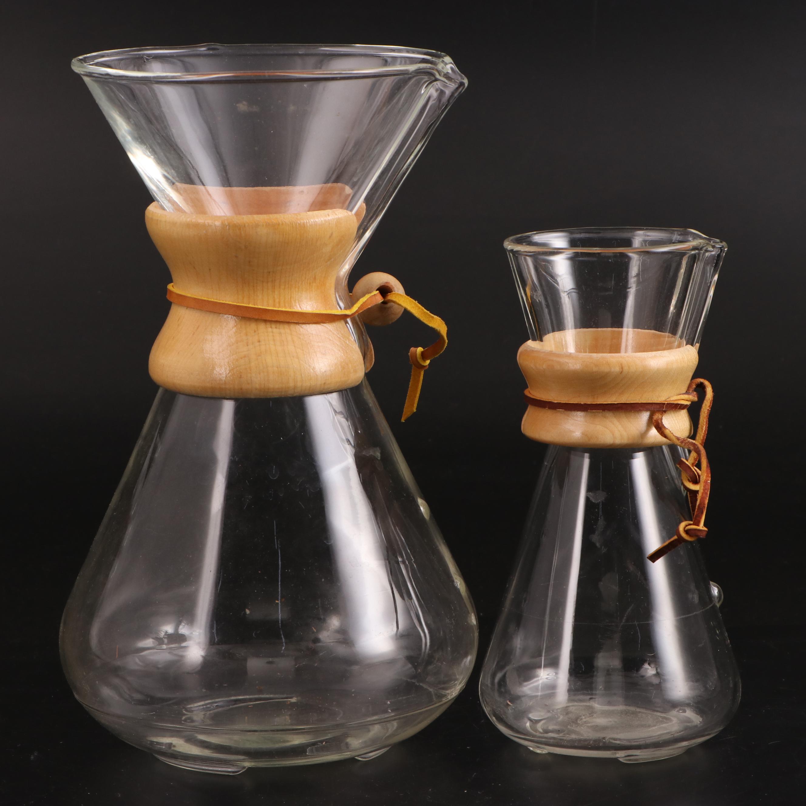 Chemex 3Cup and 13Cup Glass Pour Over Coffee Makers EBTH