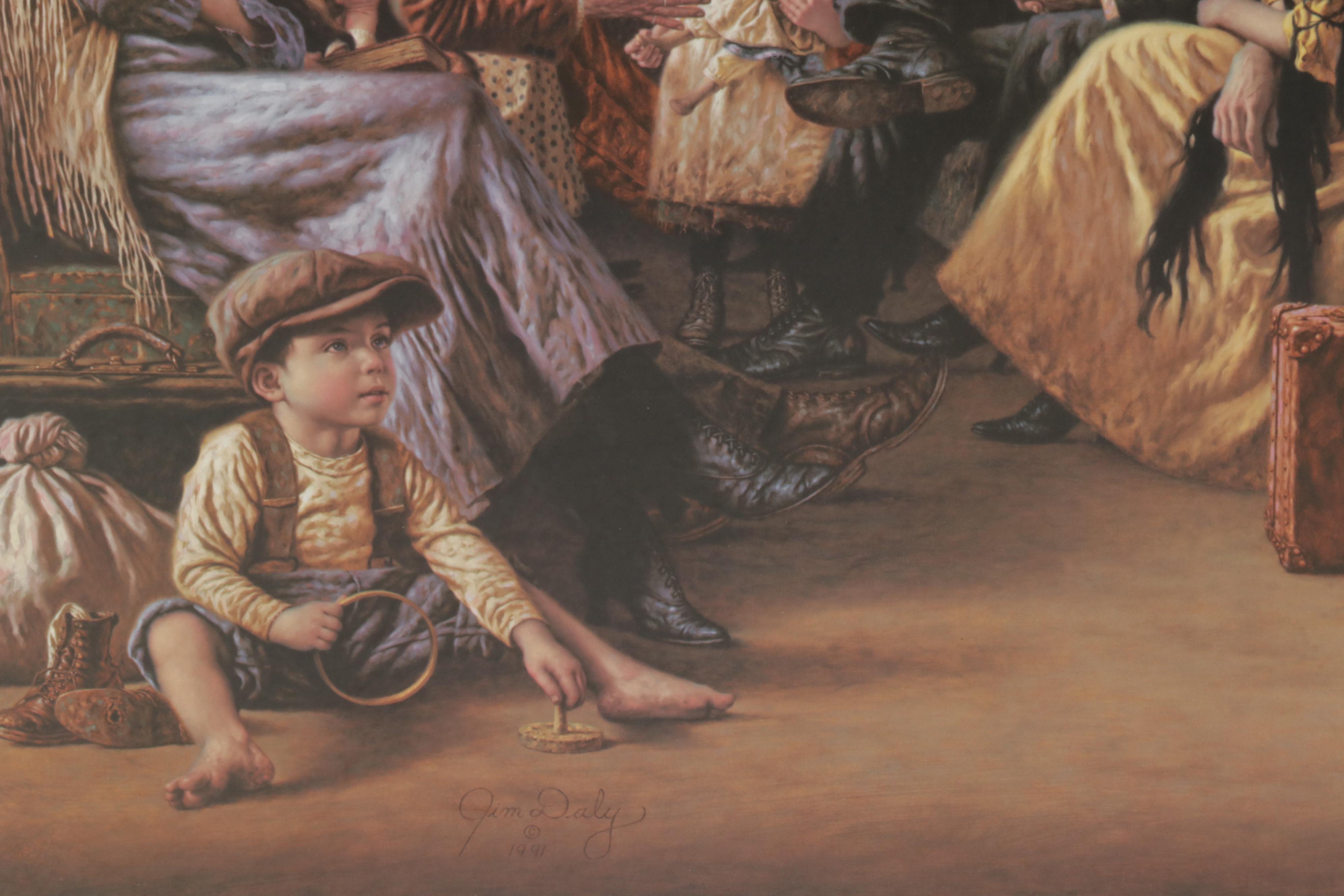 Jim Daly Americana Offset Lithograph "Pillars of a Nation," Circa 1991