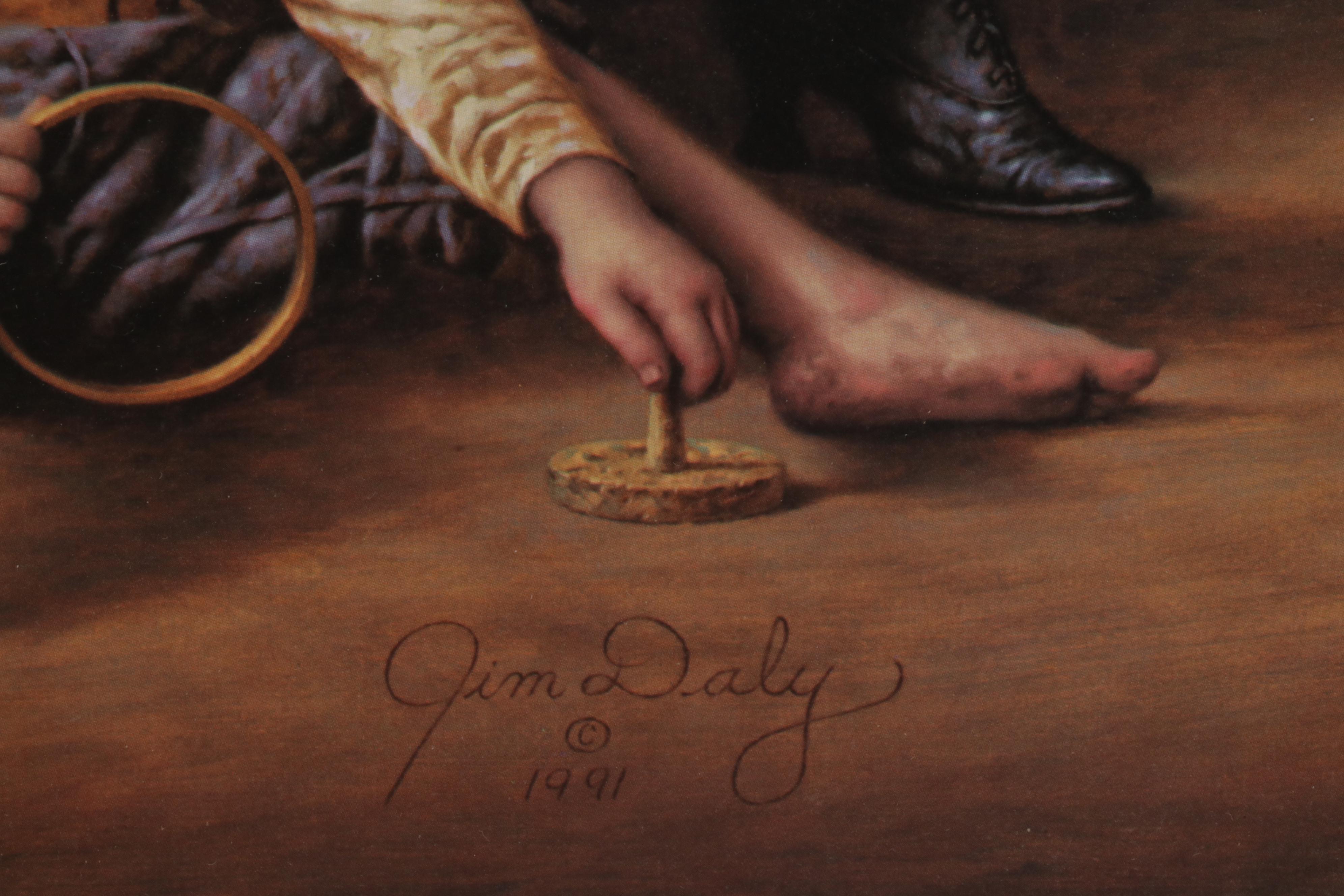 Jim Daly Americana Offset Lithograph "Pillars of a Nation," Circa 1991