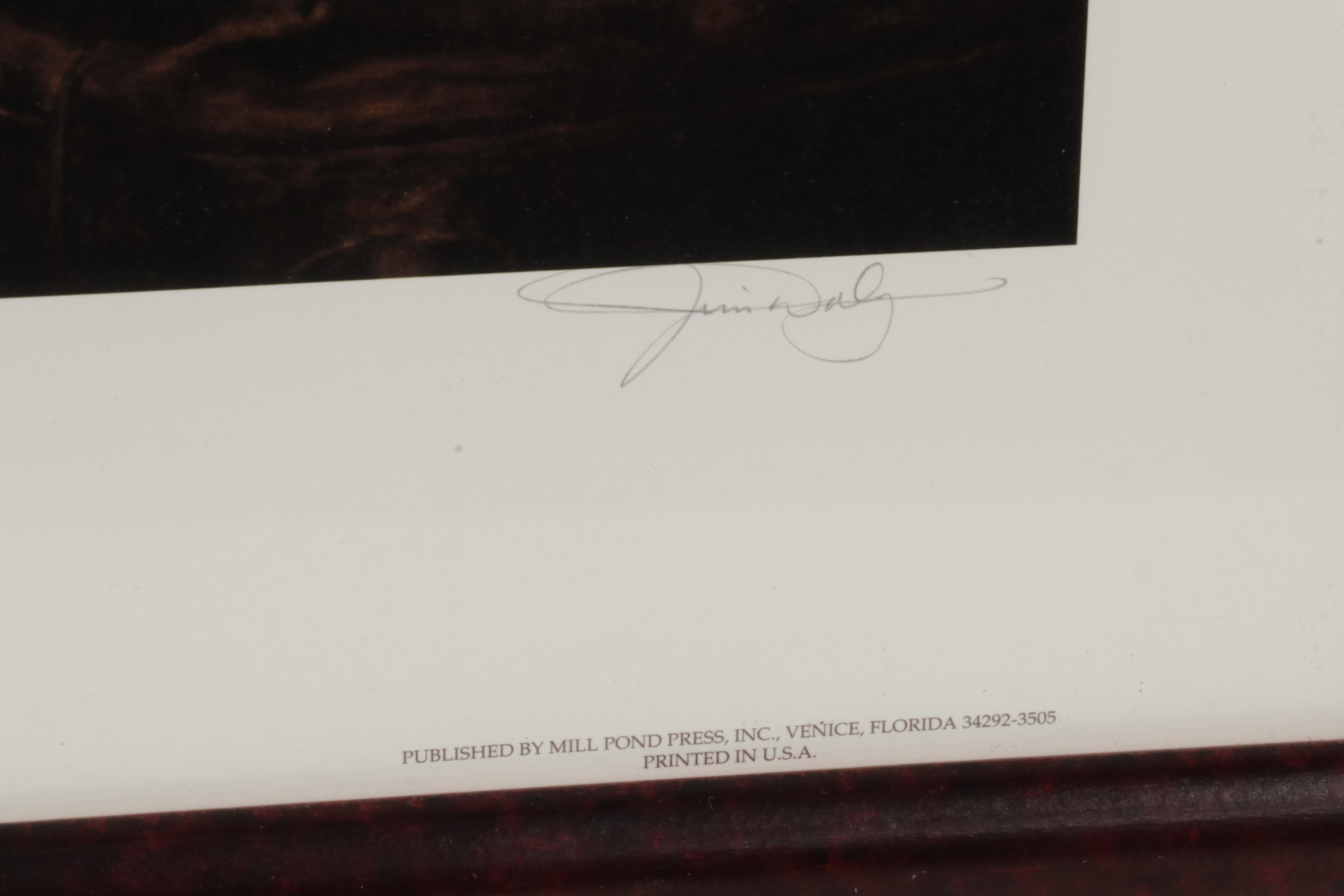 Jim Daly Americana Offset Lithograph "Pillars of a Nation," Circa 1991