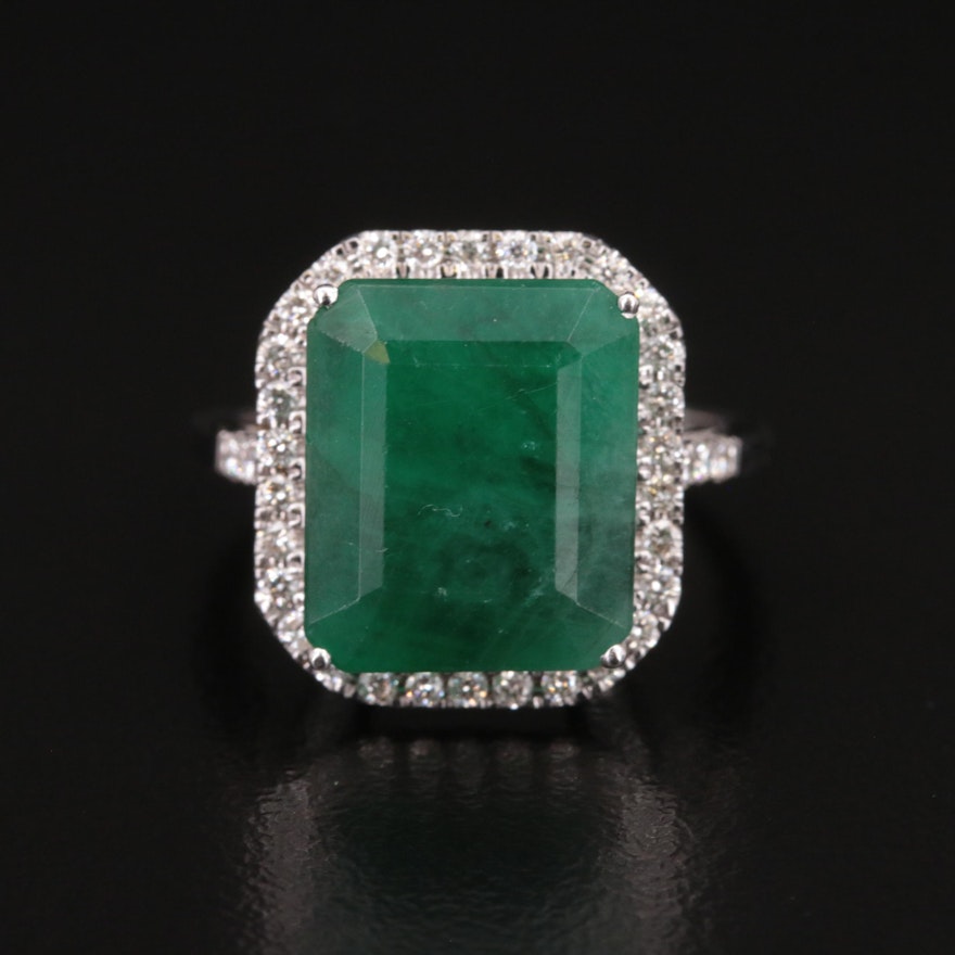 18K 7.81 CT Emerald and Diamond Ring