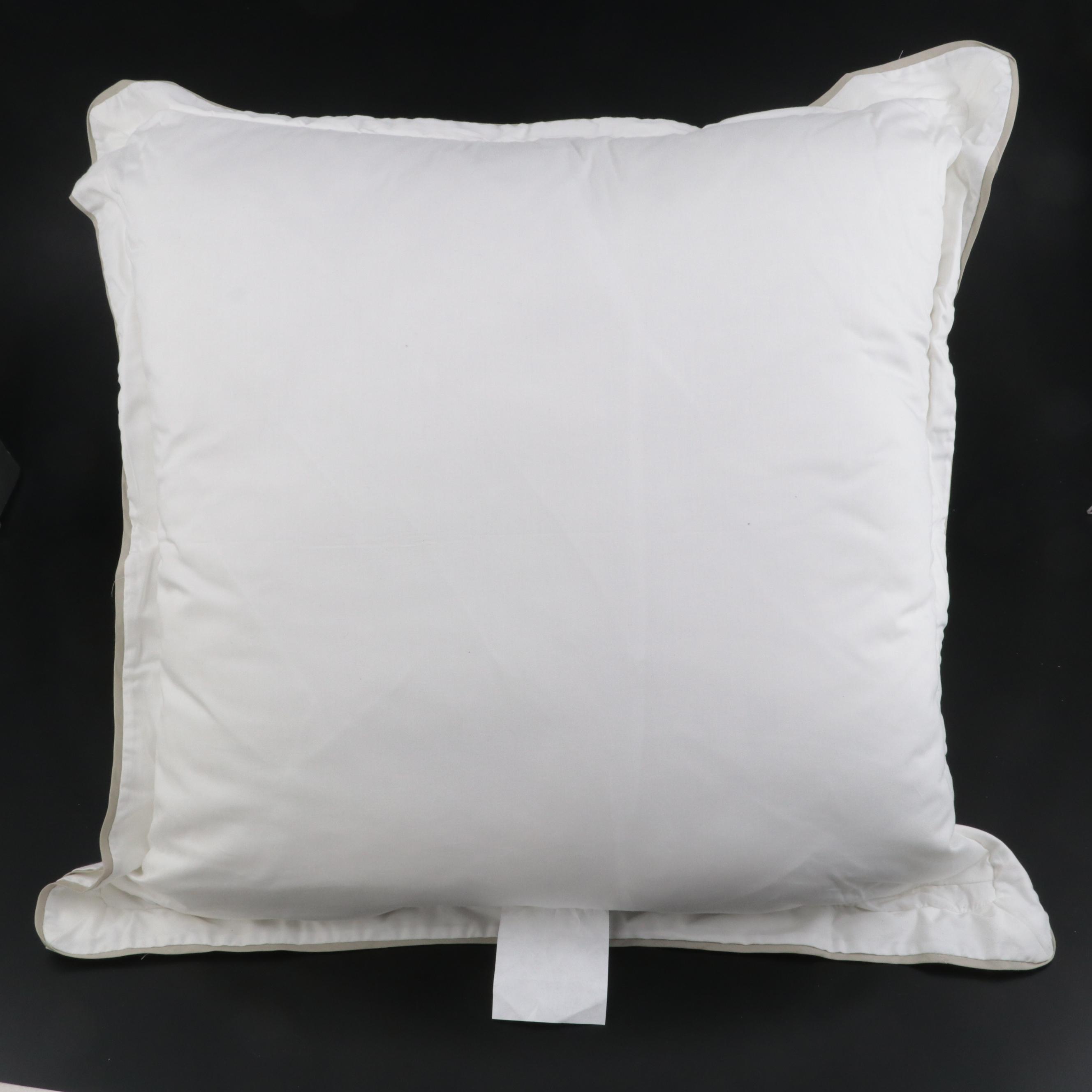 Pair of Threshold Signature Birch Border Euro Bed Pillows EBTH