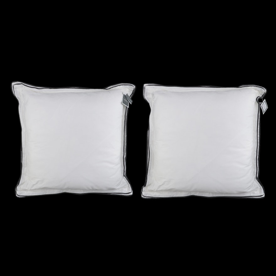 Pair of Threshold Signature Black Border Euro Bed Pillows