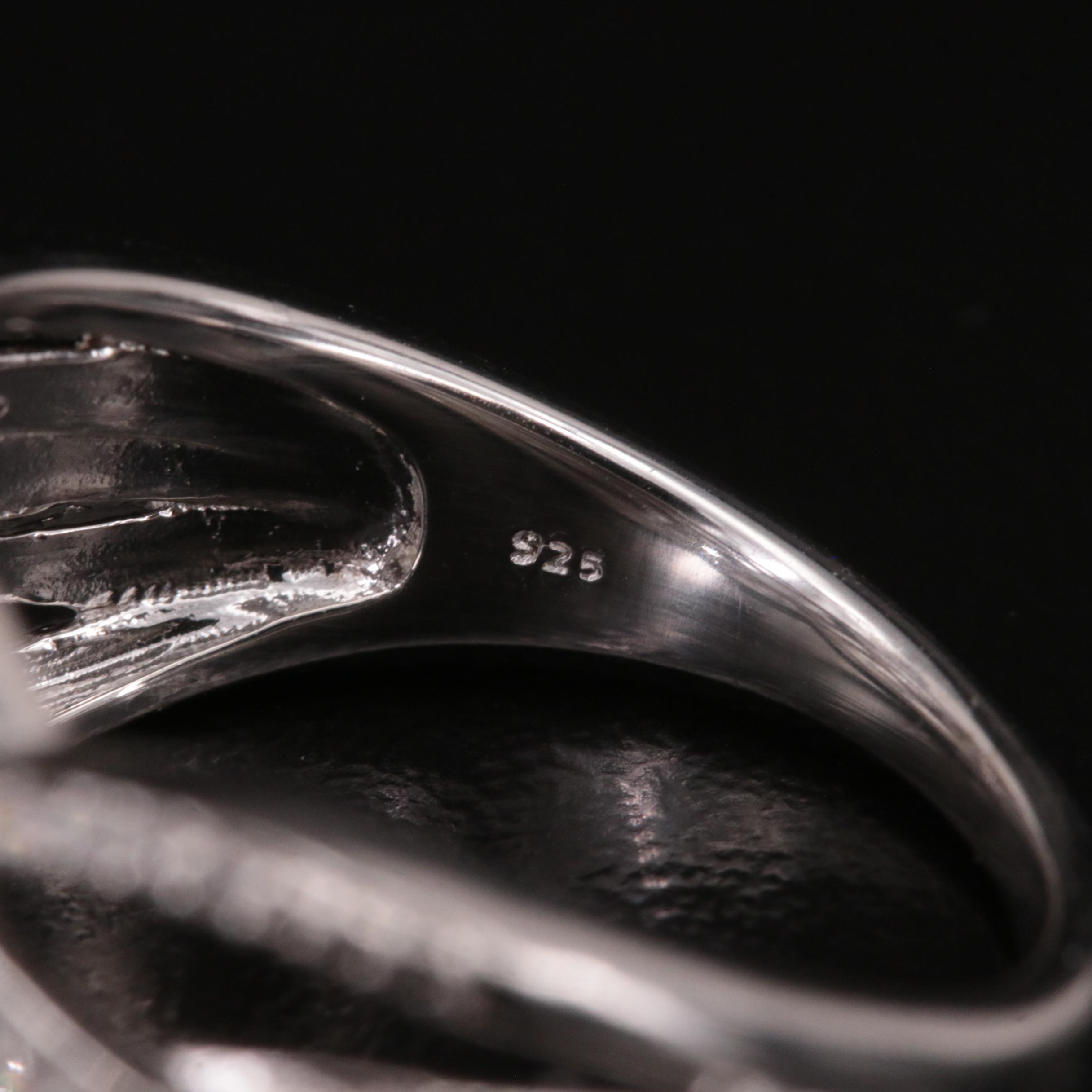 Sterling Diamond Crossover Slider Ring EBTH