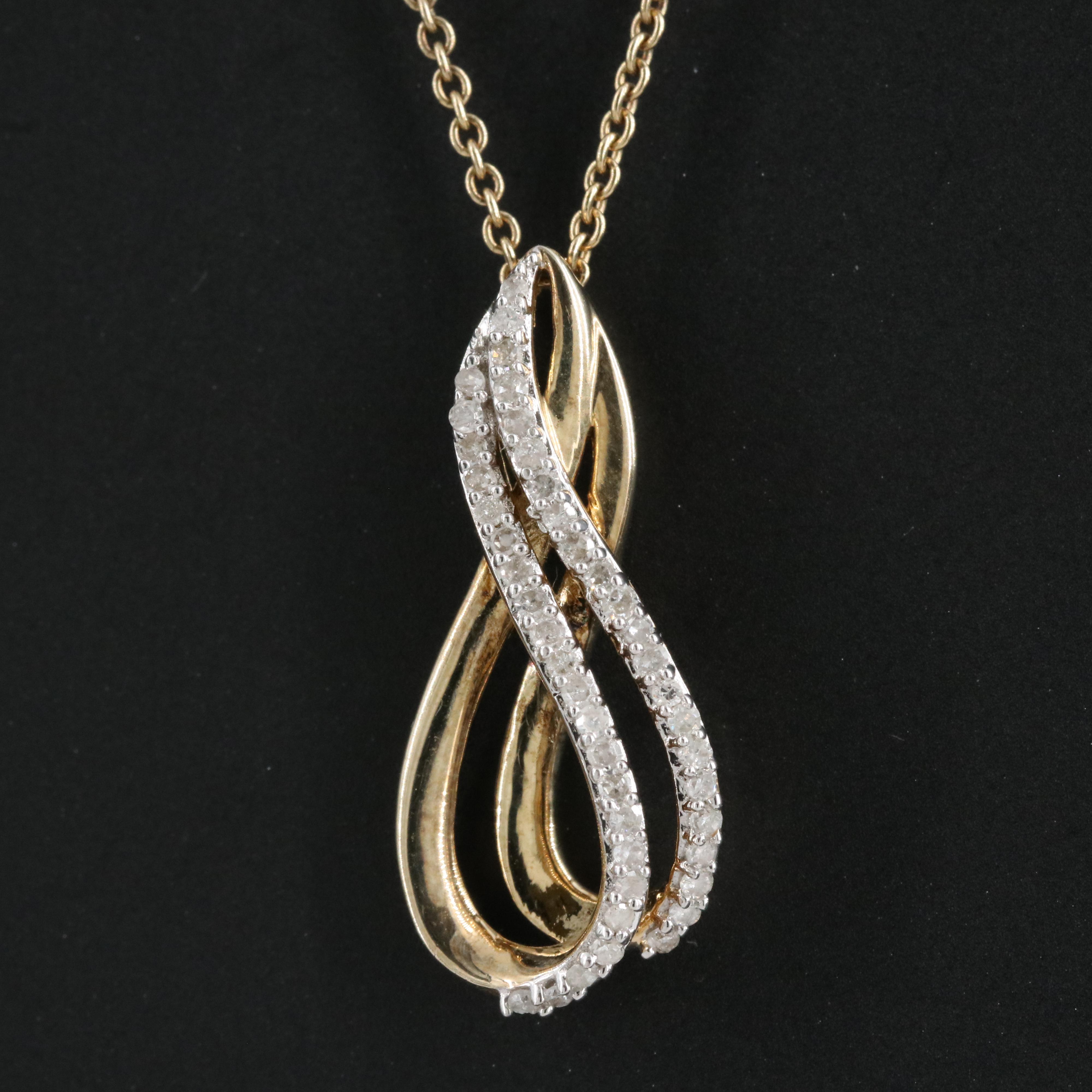 Diamond Infinity Pendant Necklace in Sterling EBTH