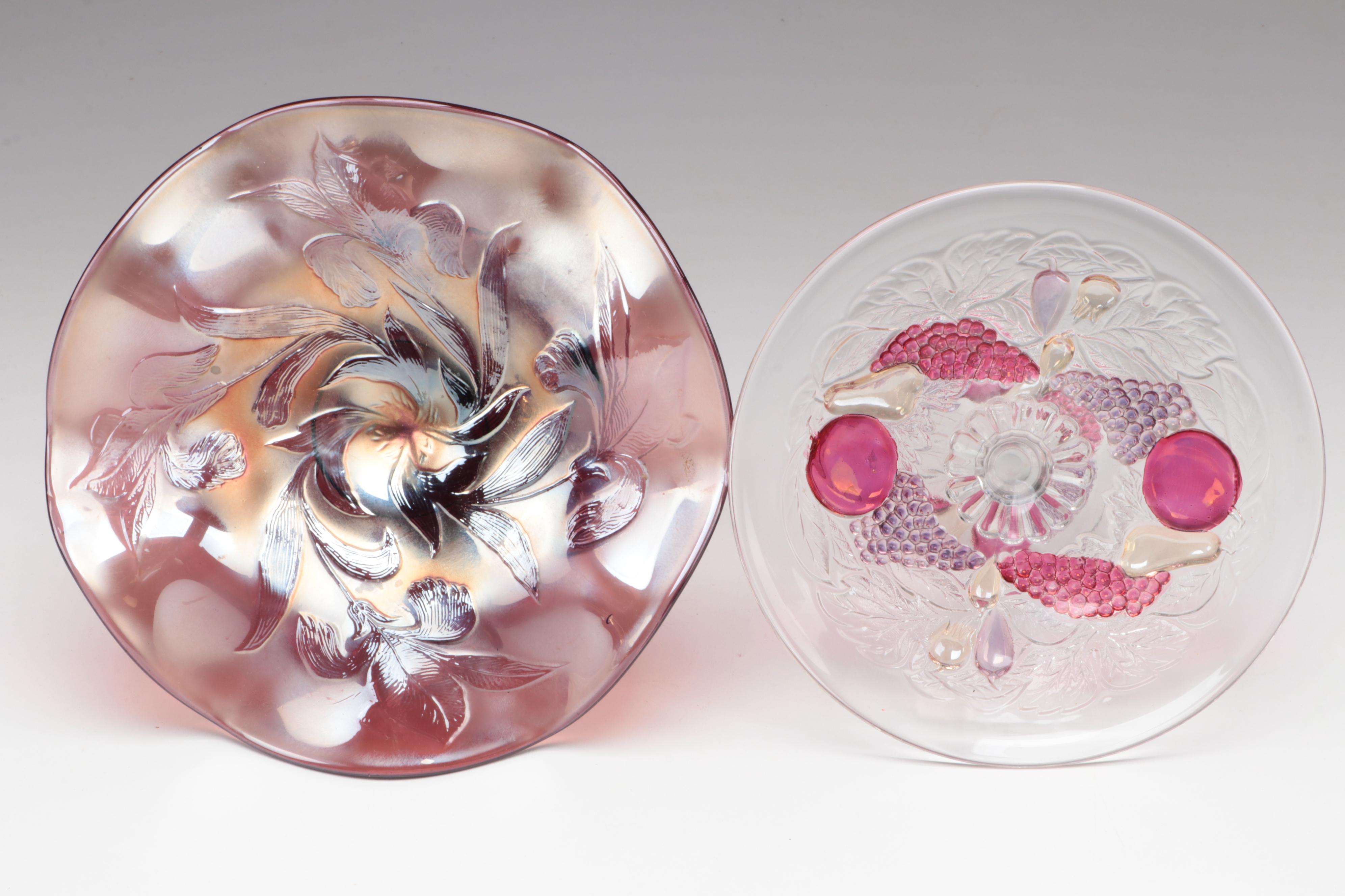 Westmoreland "Della Robbia"and Fenton "Iris" Carnival Glass Compotes EBTH