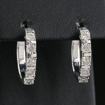 Diamond Hoop Earrings in Sterling