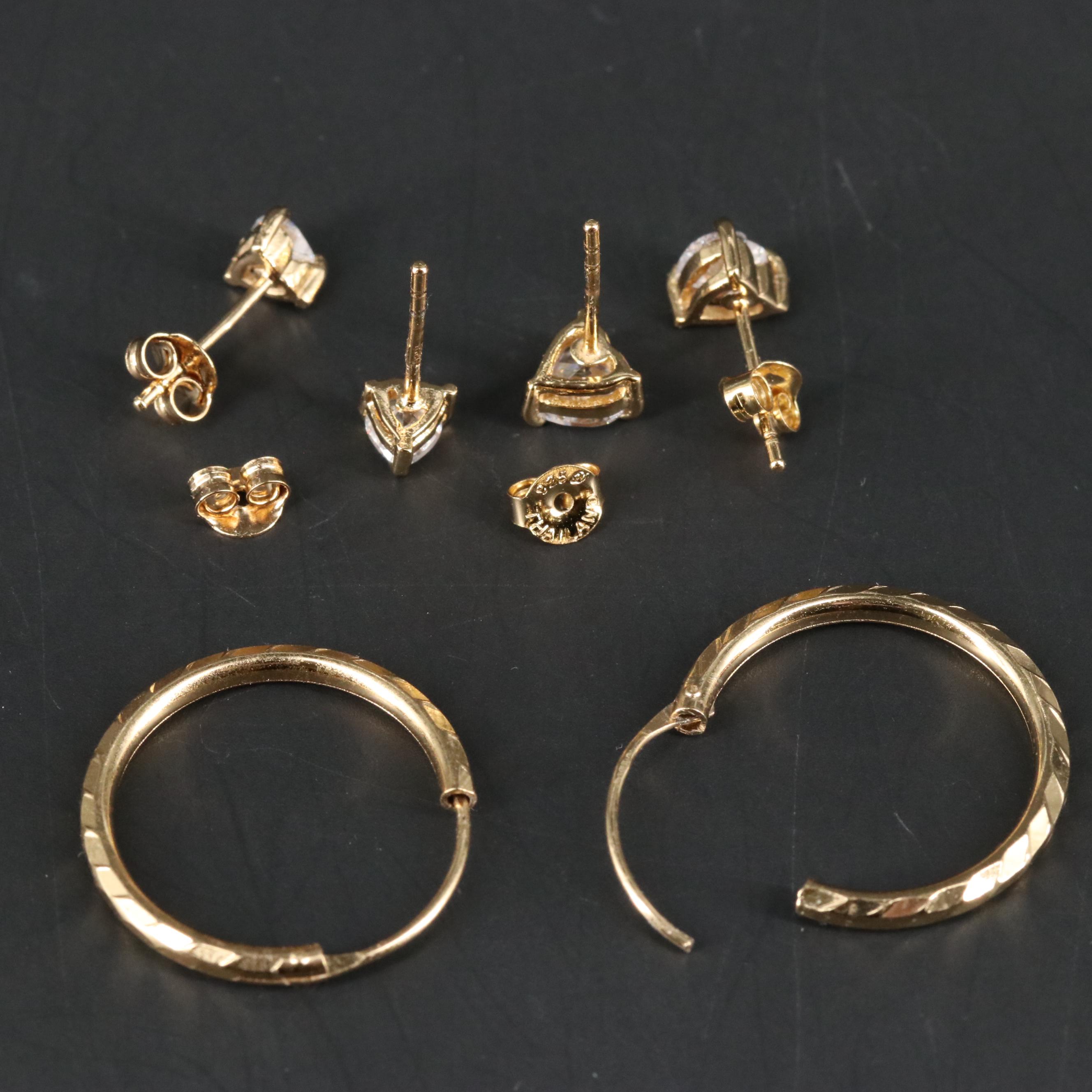 Sterling Silver Stud and Hoop Earrings EBTH