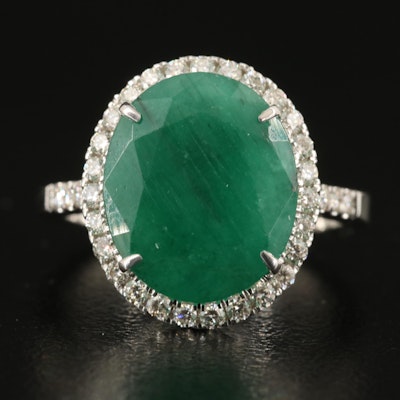18K 5.94 CT Emerald and Diamond Ring