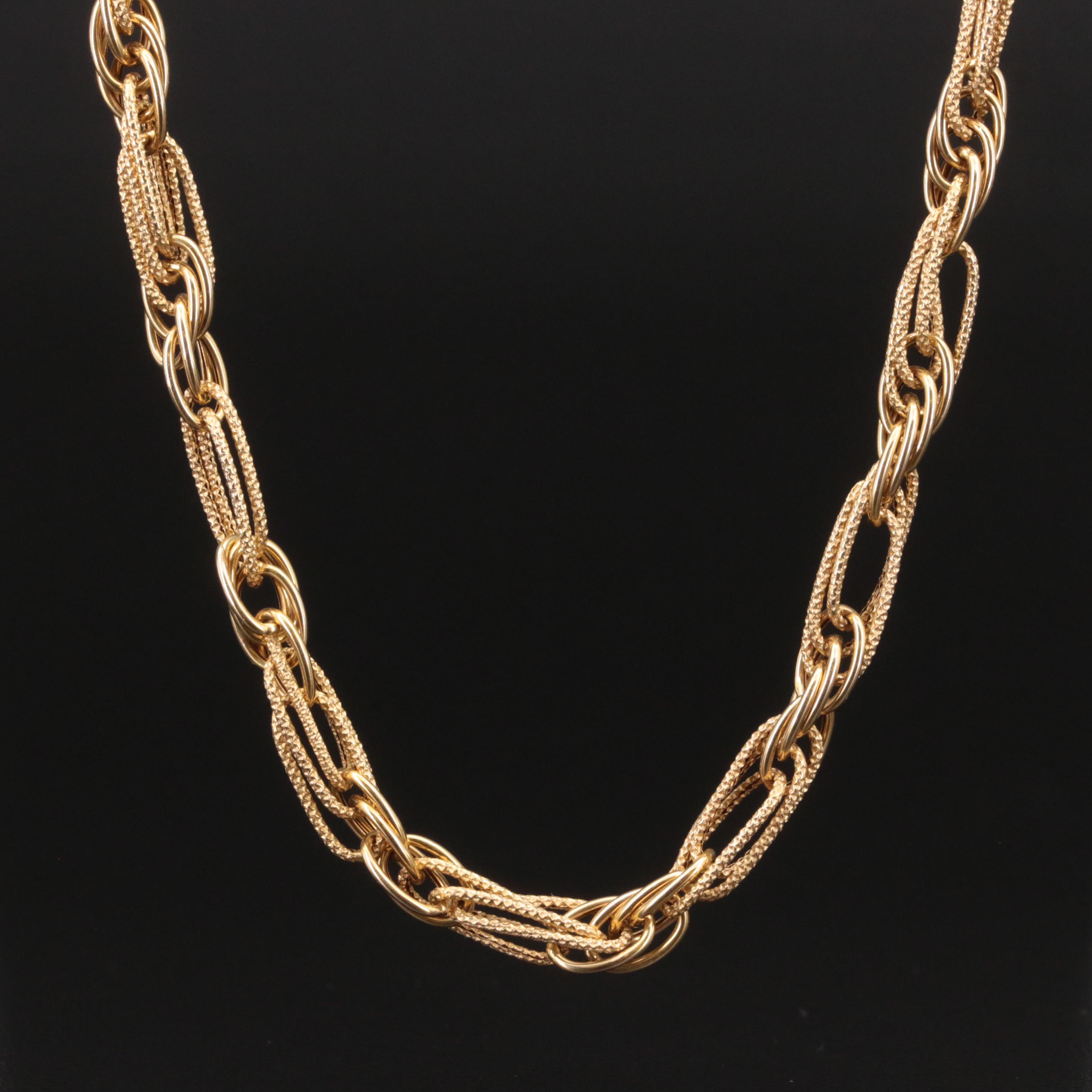 Italian 14K Fancy Link Chain Necklace EBTH