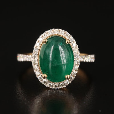 18K 3.65 CT Emerald and Diamond Ring