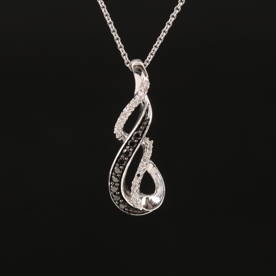 Diamond Pendant Necklace in Sterling