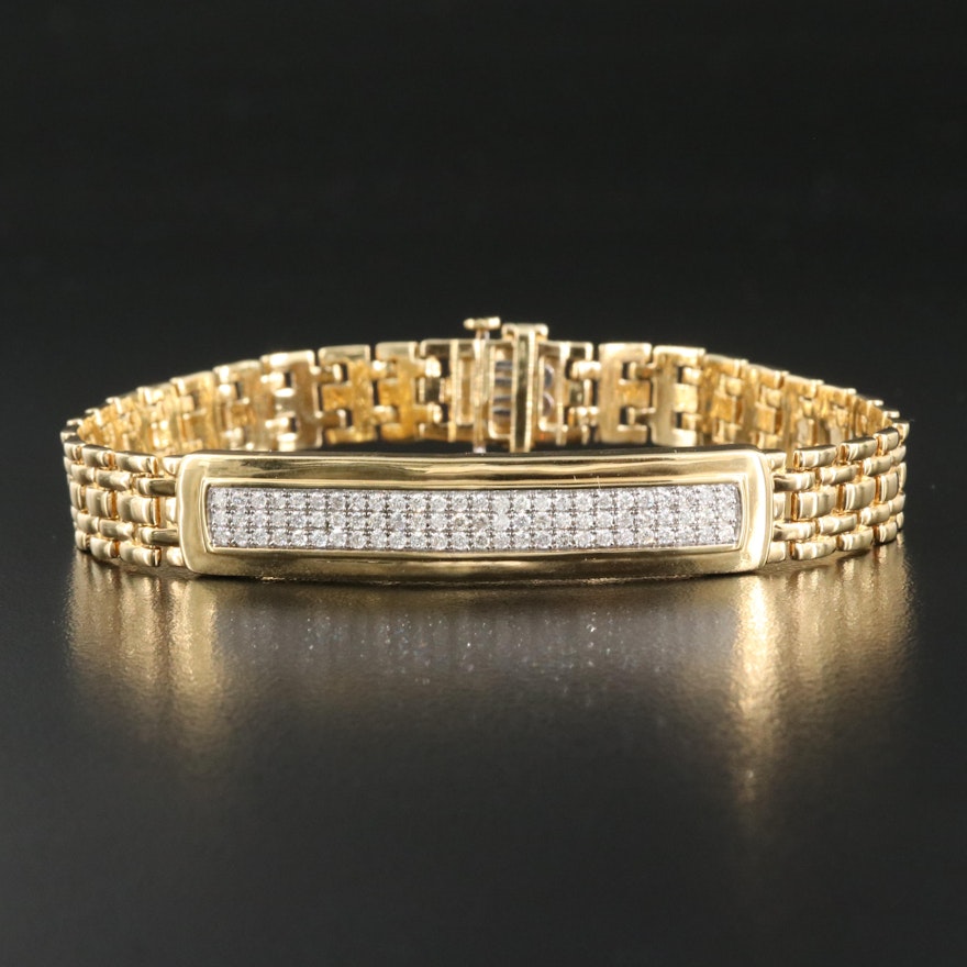 Sterling 1.04 CTW Diamond Identification Bracelet