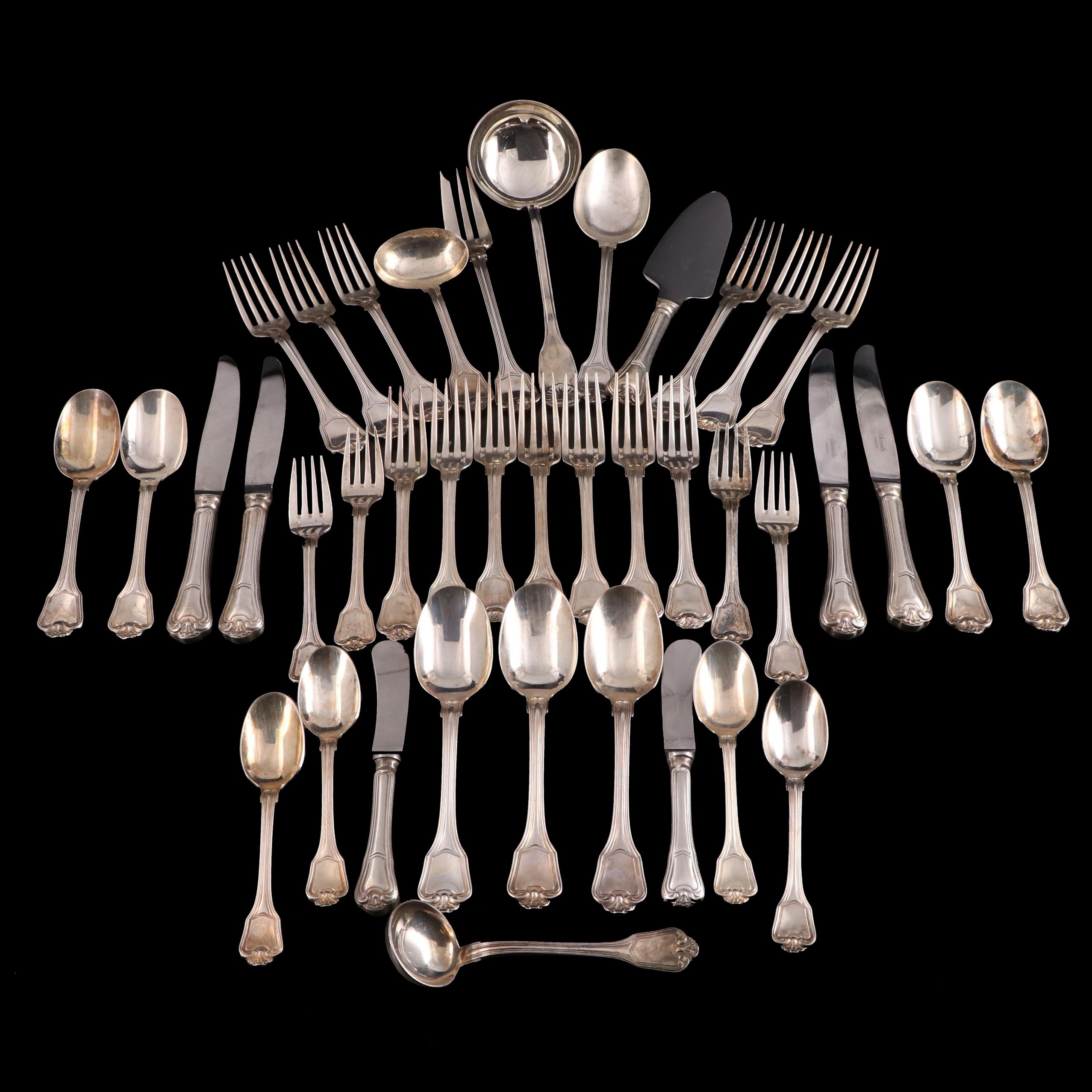 Christofle "Port Royal" Silver Plate Flatware and Serving Utensils EBTH