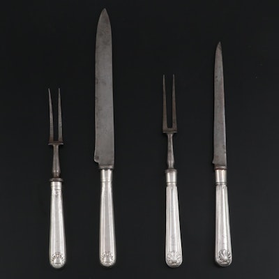 Moses Brant and Other English Sterling Handled Carving Sets, Early 19th Century