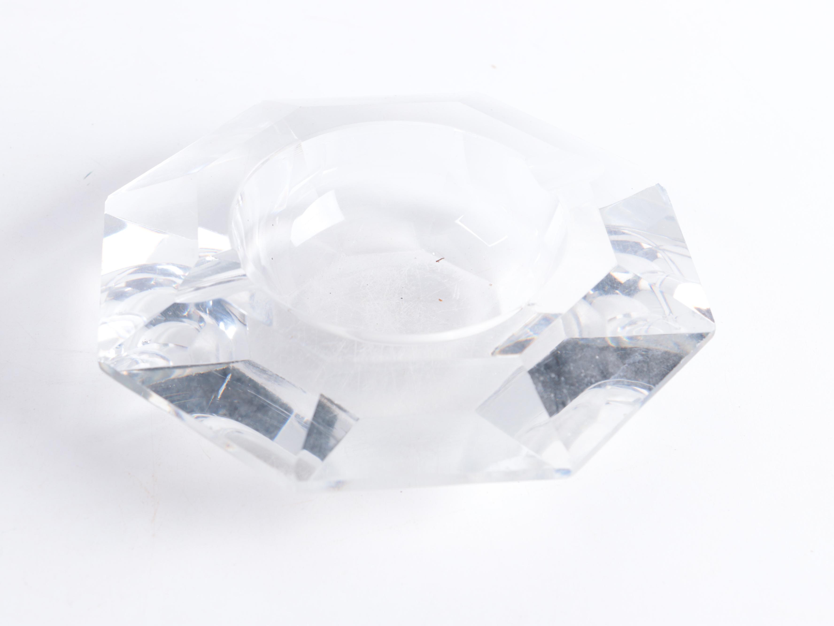 Glass Ashtray, Lighter, Commemorative Winchester Pocket Knife and