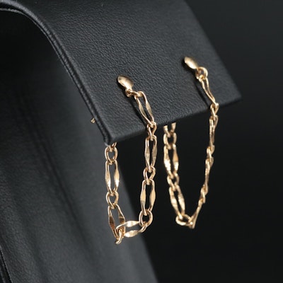 14K Dangle Chain Earrings