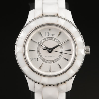 Christian Dior Ceramic and Diamond Wristwatch
