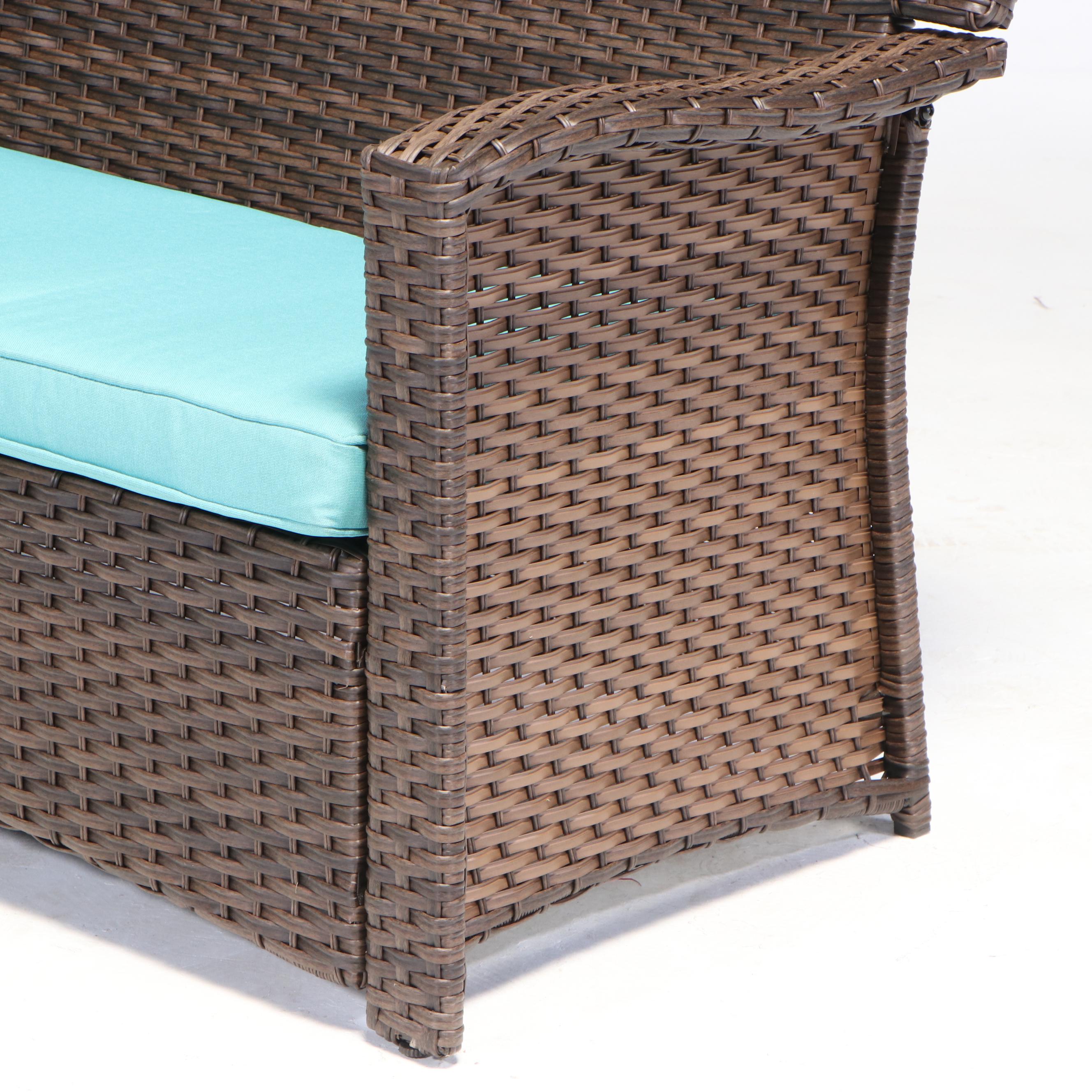 Threshold Halsted 4Piece Brown Resin Wicker Conversation Set EBTH