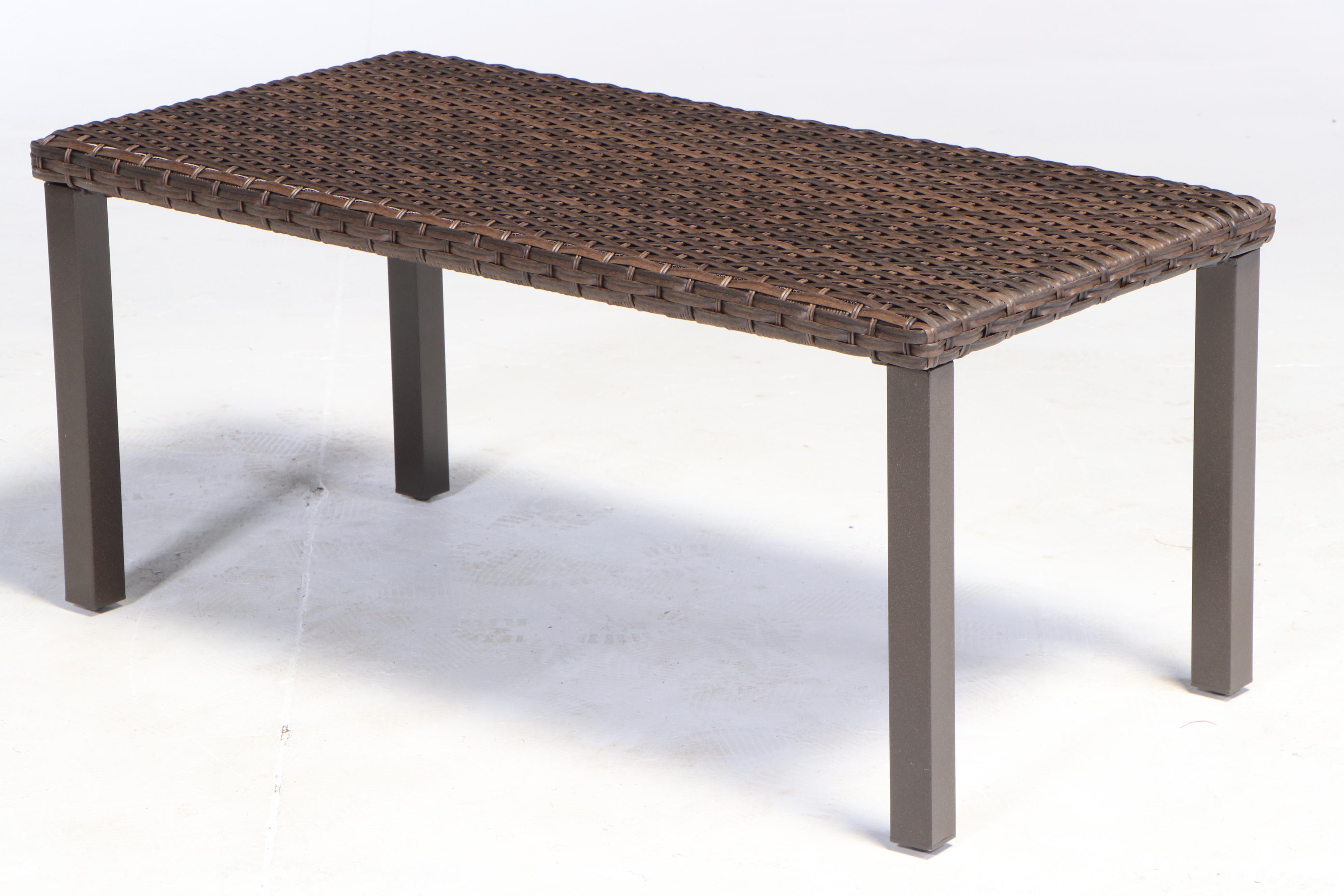 Threshold Halsted 4Piece Brown Resin Wicker Conversation Set EBTH