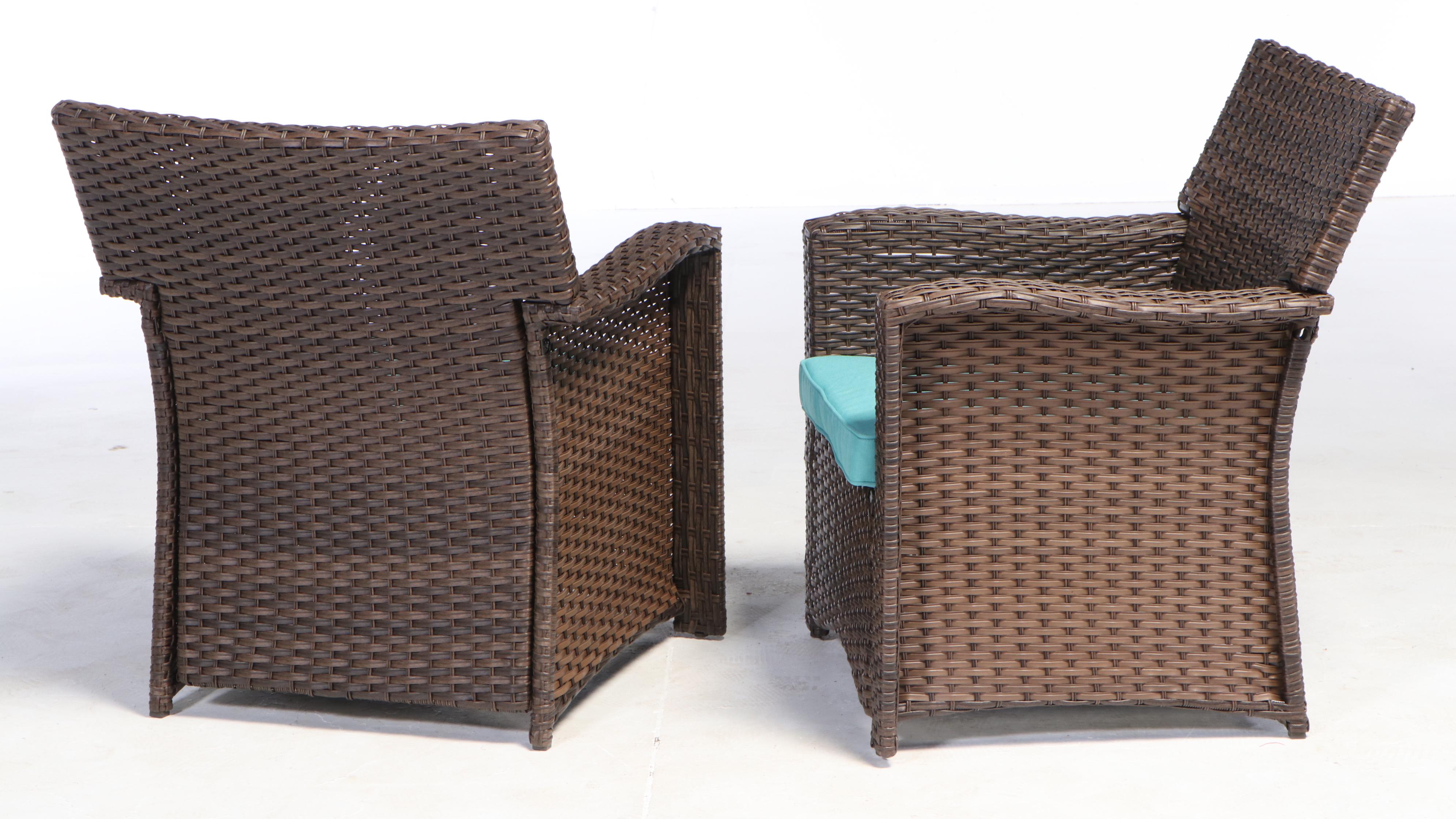 Threshold Halsted 4Piece Brown Resin Wicker Conversation Set EBTH