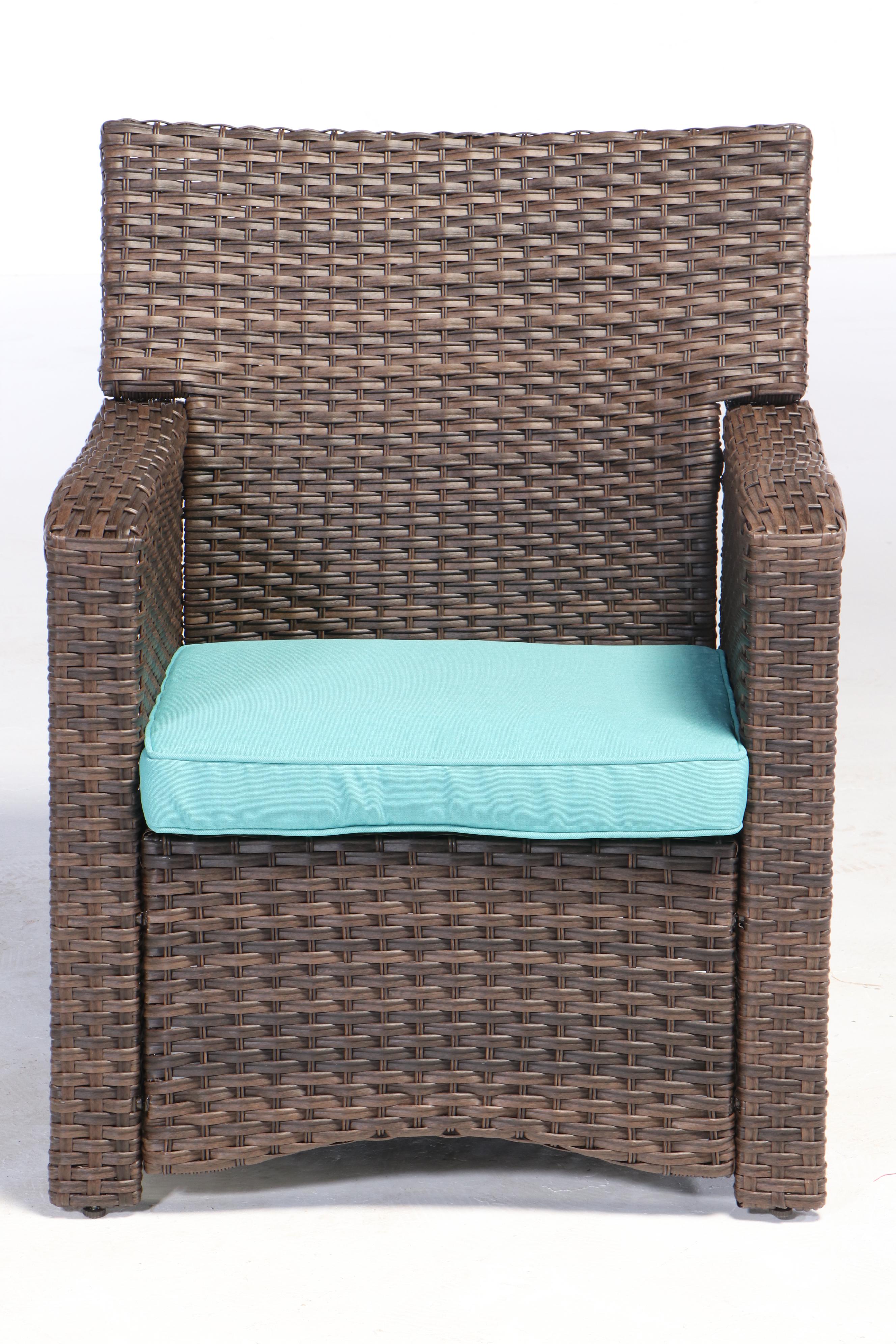 Threshold Halsted 4Piece Brown Resin Wicker Conversation Set EBTH