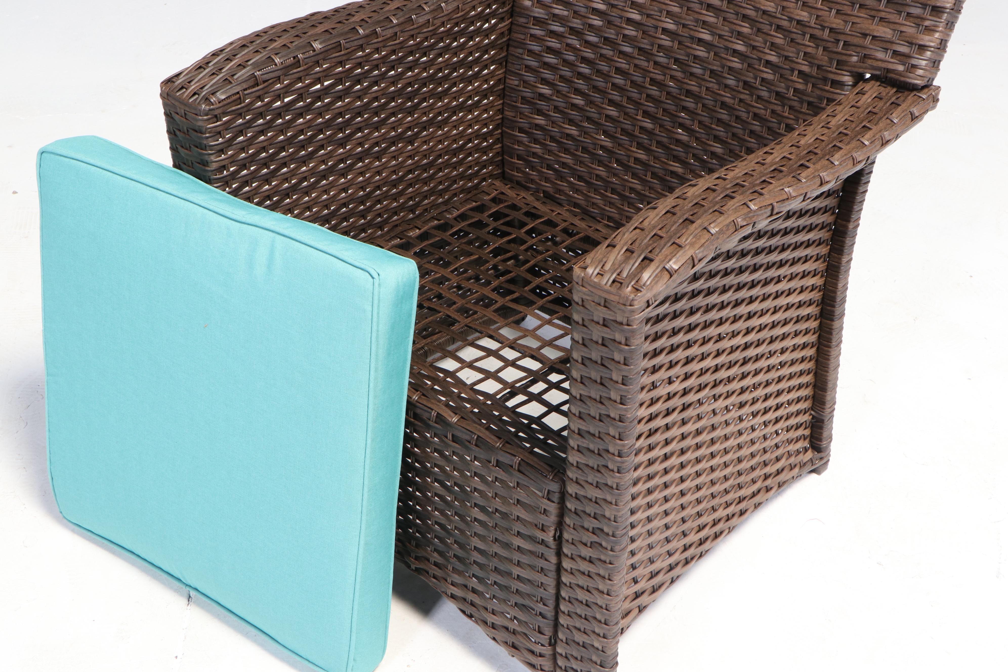 Threshold Halsted 4Piece Brown Resin Wicker Conversation Set EBTH