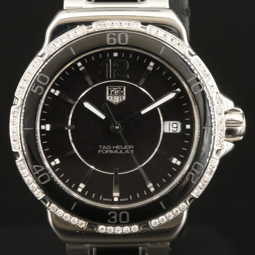 TAG Heuer Ceramic and Diamonds Formula 1 Wristwatch