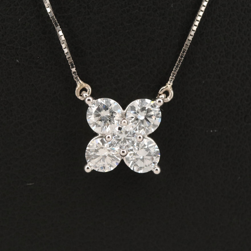 14K 1.00 CTW Lab Grown Diamond Pendant Necklace with IGI Report