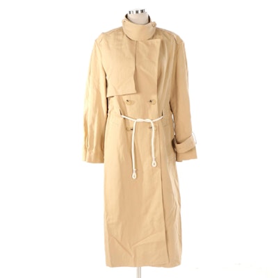 Vince. Belted Trench Coated in Cotton/Linen Serge