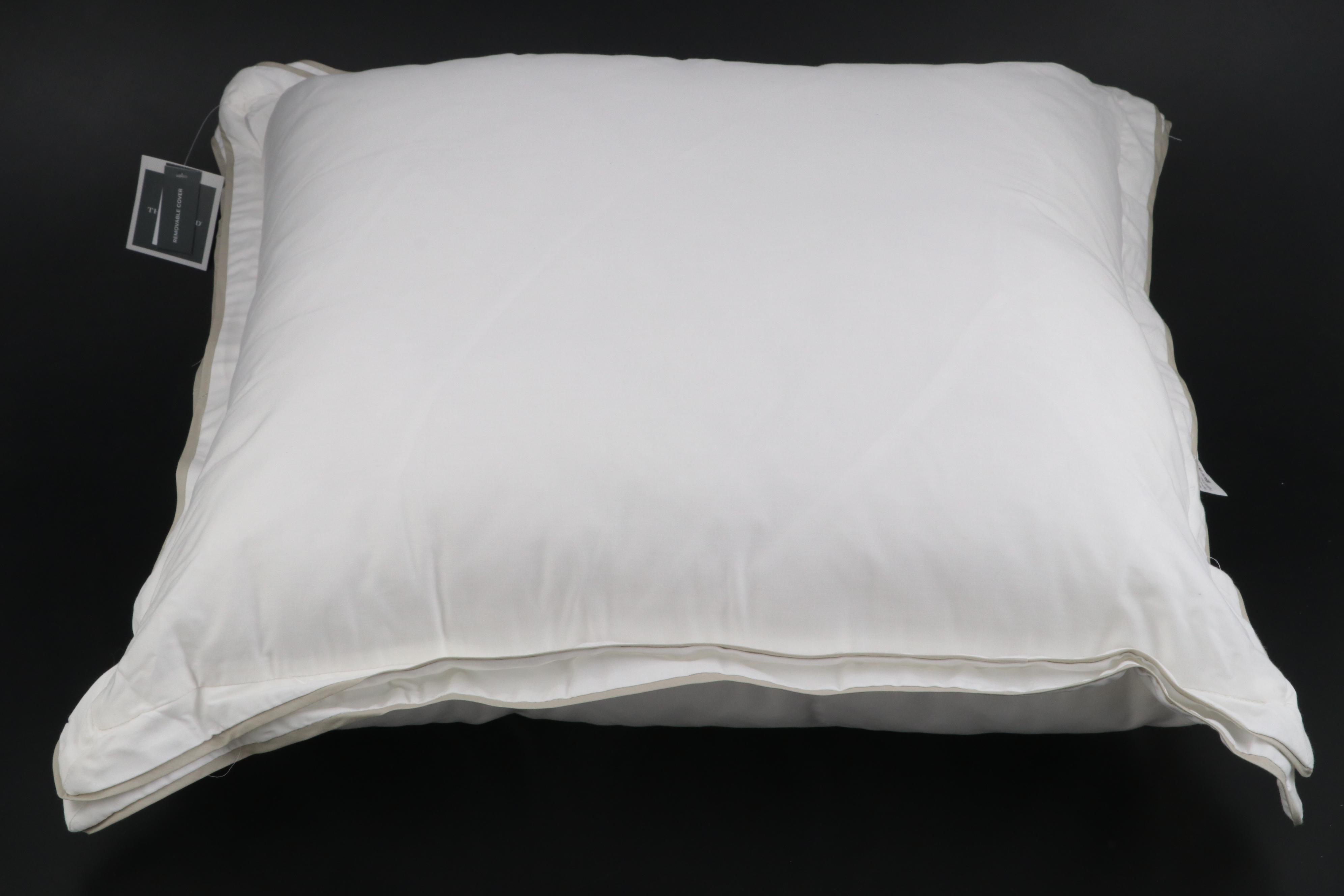 Pair of Threshold Signature Birch Border Euro Bed Pillows EBTH