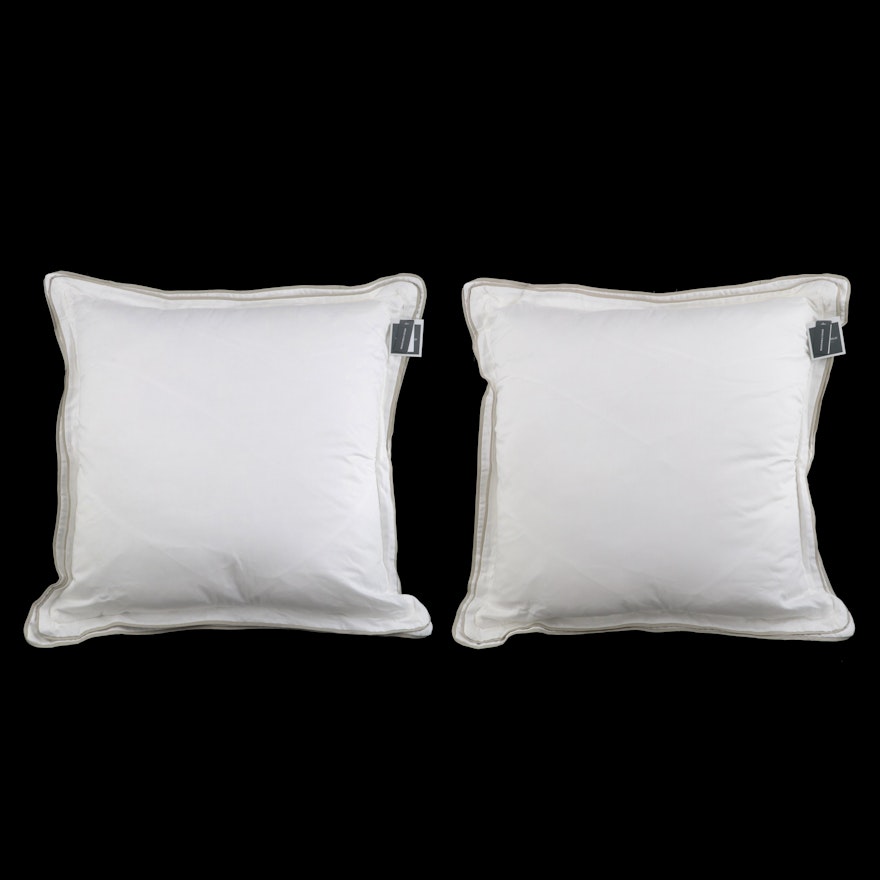 Pair of Threshold Signature Birch Border Euro Bed Pillows