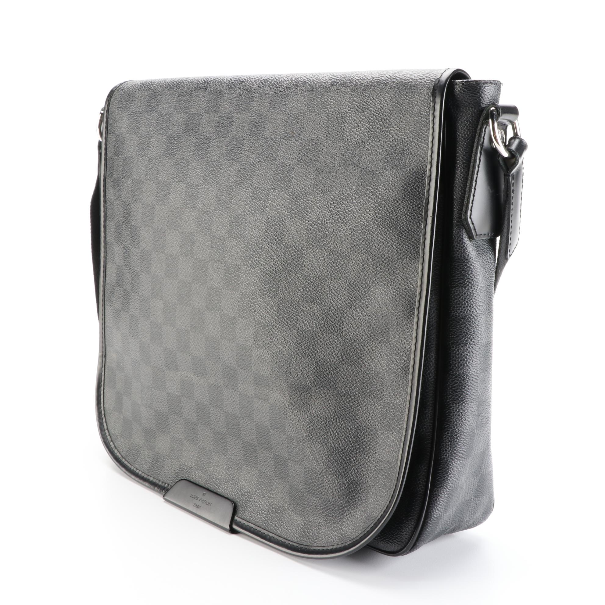 Louis Vuitton Renzo Messenger Bag Damier Graphite Canvas and Black Leather EBTH