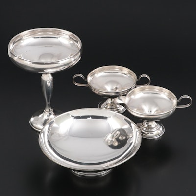 Preisner Sterling Silver Compote and Bowl with Sterling Creamer and Sugar