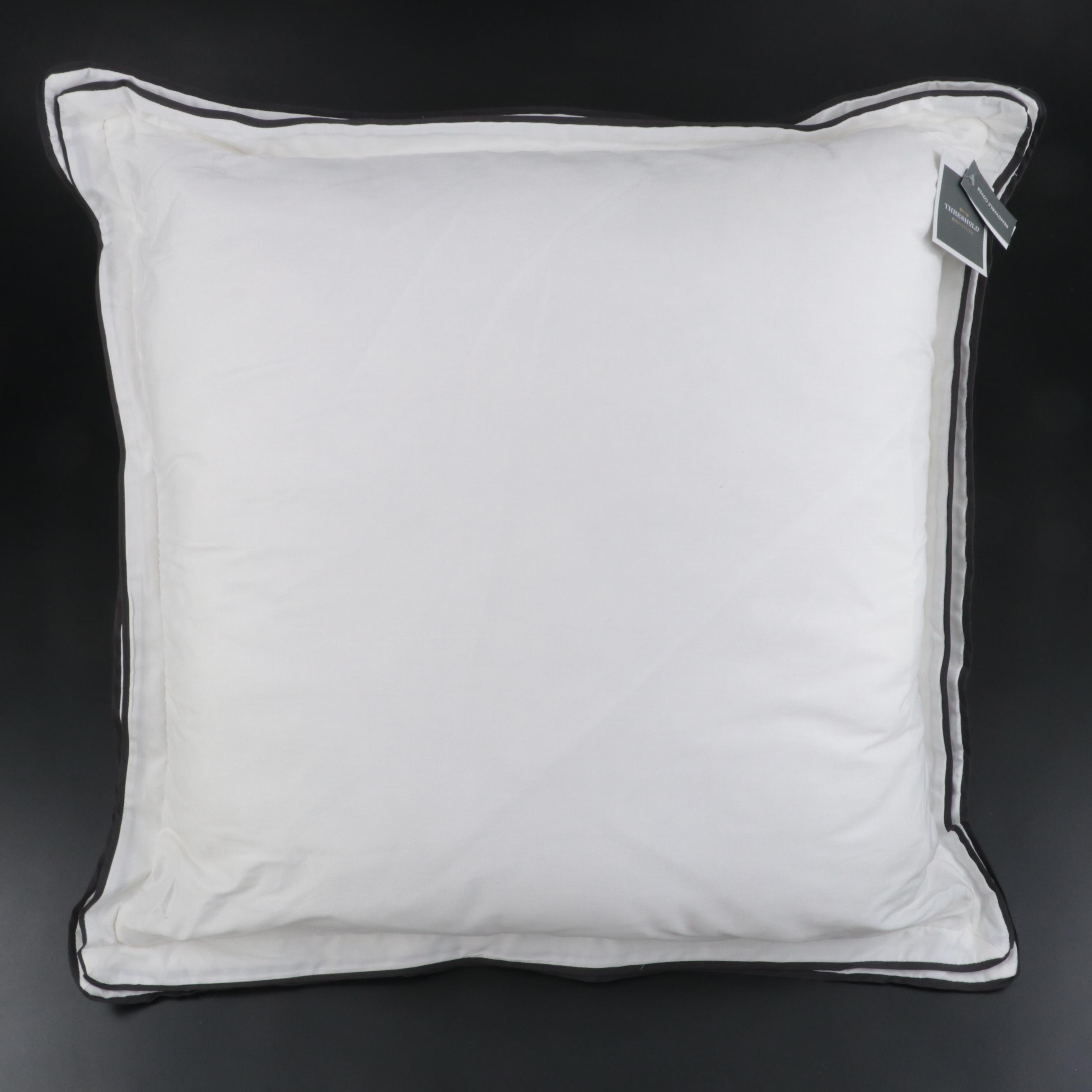 Pair of Threshold Signature Black Border Euro Bed Pillows EBTH