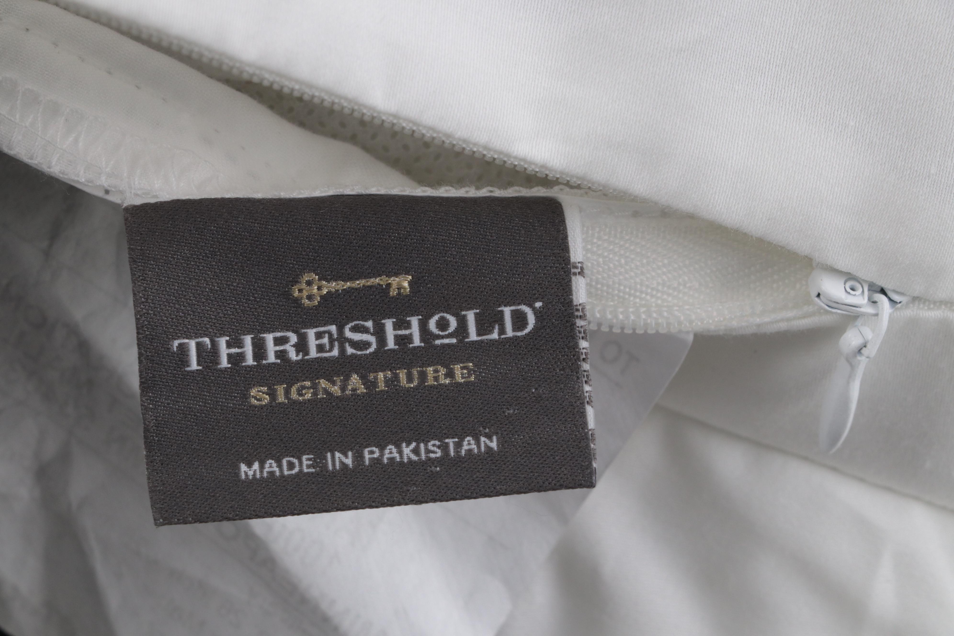 Pair of Threshold Signature Black Border Euro Bed Pillows EBTH