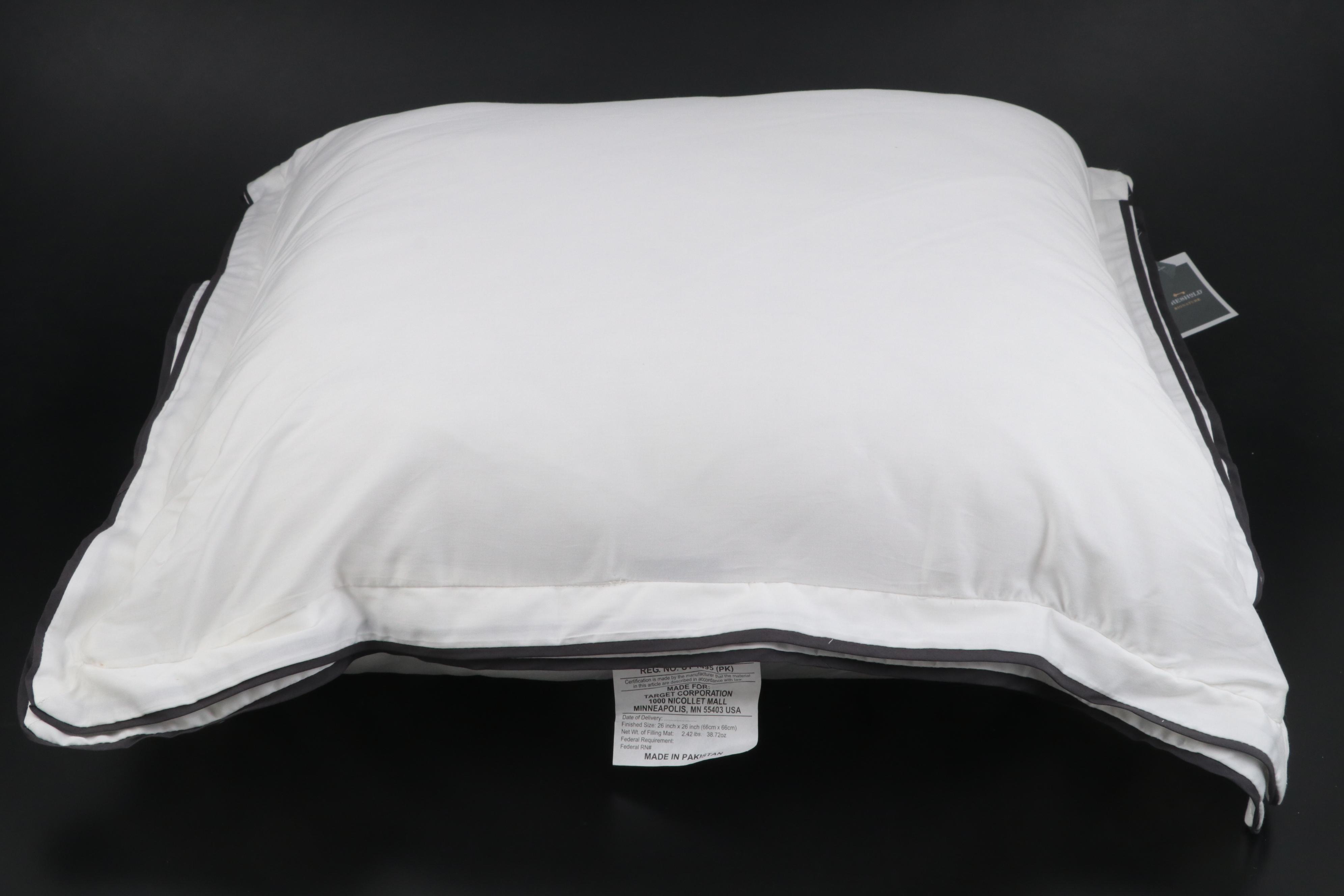 Pair of Threshold Signature Black Border Euro Bed Pillows EBTH