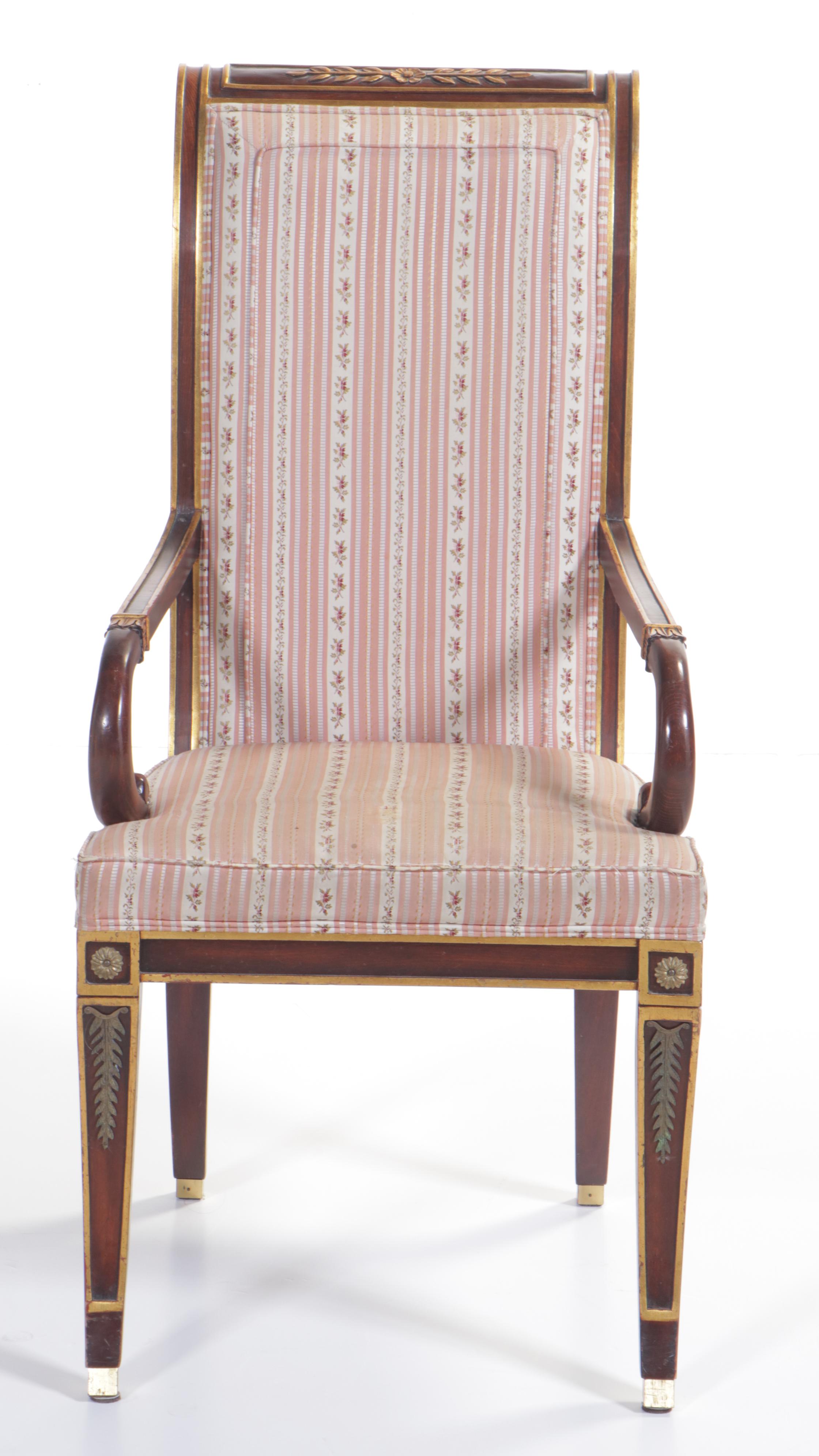 Karges Furniture Co. Empire Style Beech and ParcelGilt Armchair EBTH